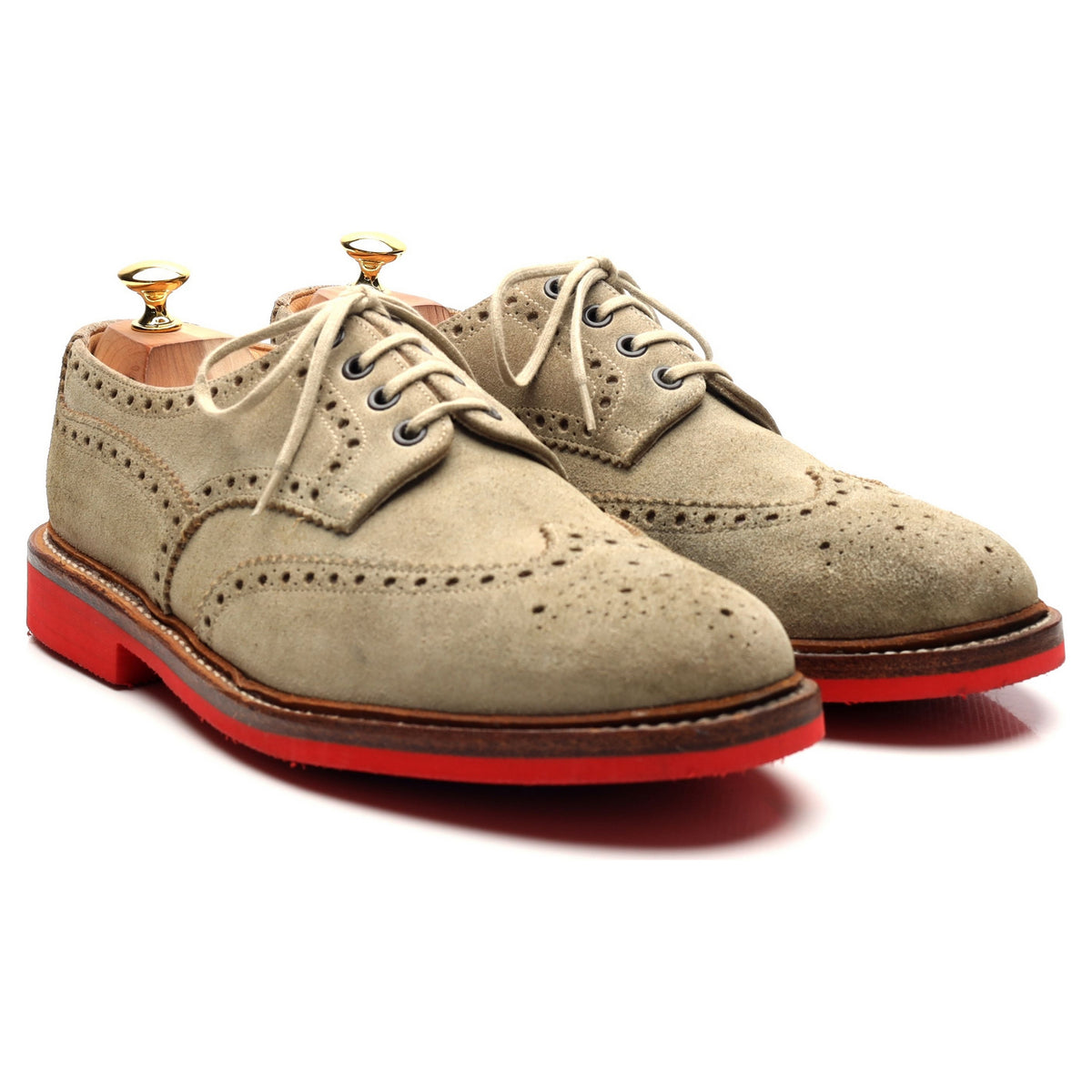 &#39;Blakeney&#39; Sand Suede Derby Brogues UK 10.5 G