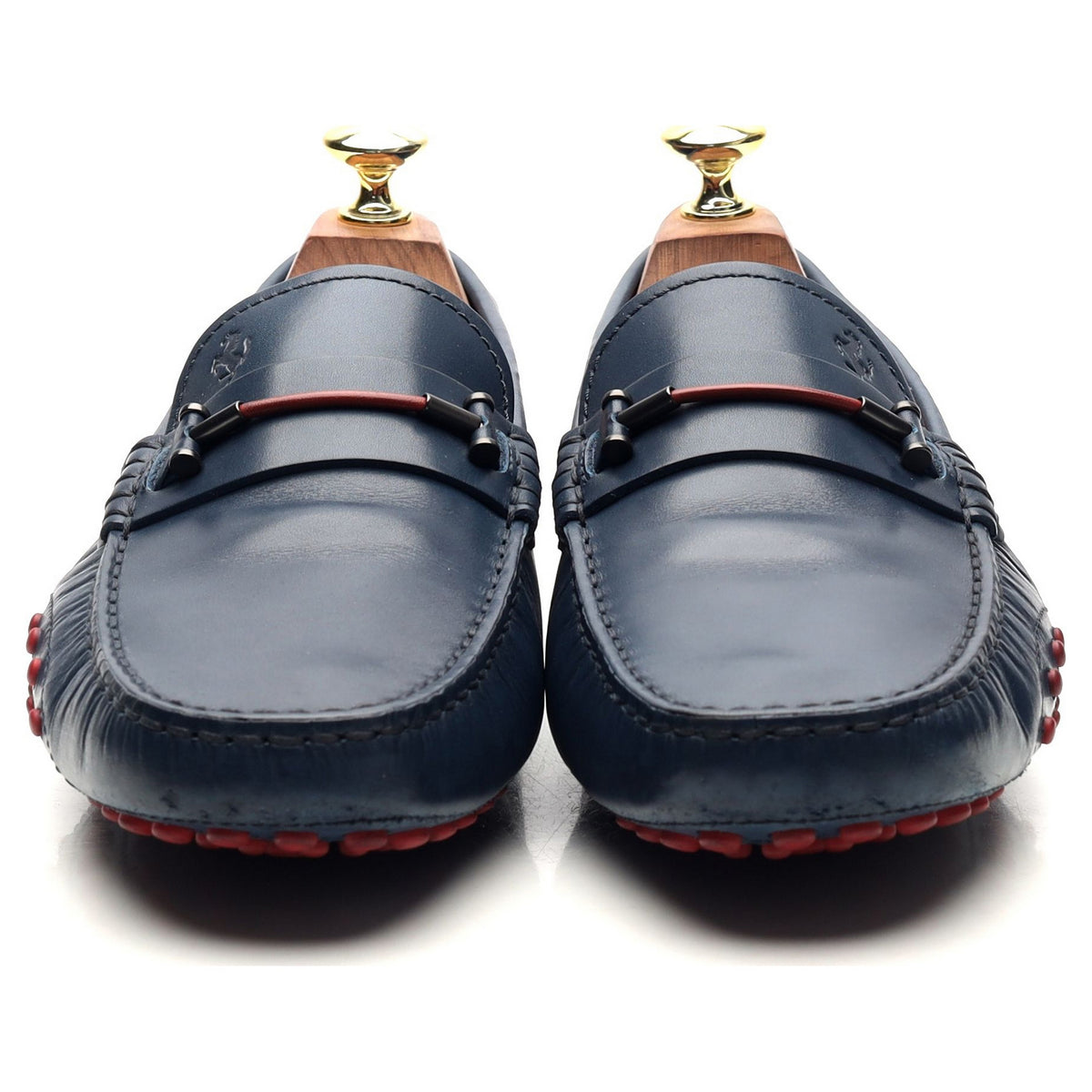 Ferrari Navy Blue Leather Driving Loafers UK 7