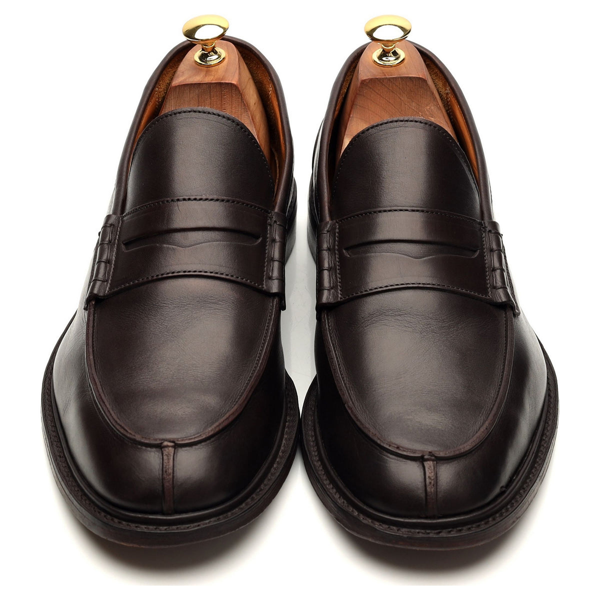 &#39;James&#39; Dark Brown Leather Loafers UK 10.5