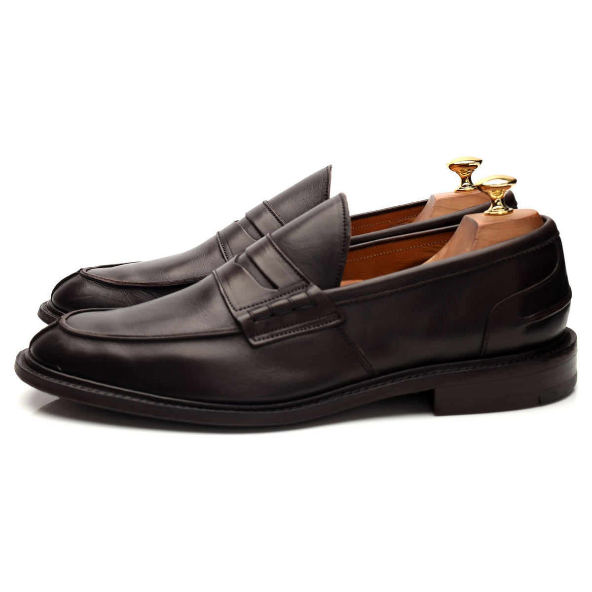 &#39;James&#39; Dark Brown Leather Loafers UK 10.5
