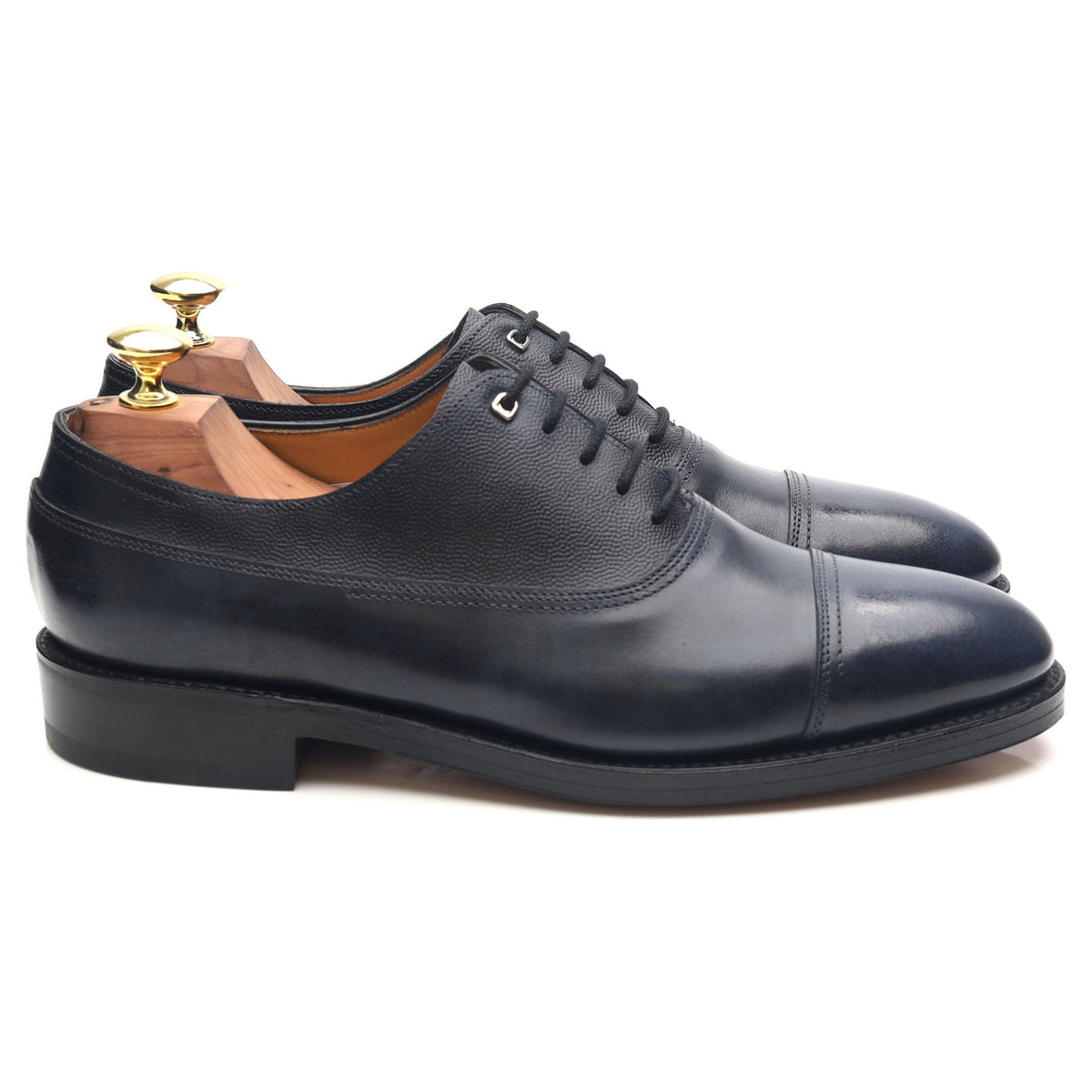 &#39;Weir&#39; Navy Blue Museum Leather Oxford UK 7 E