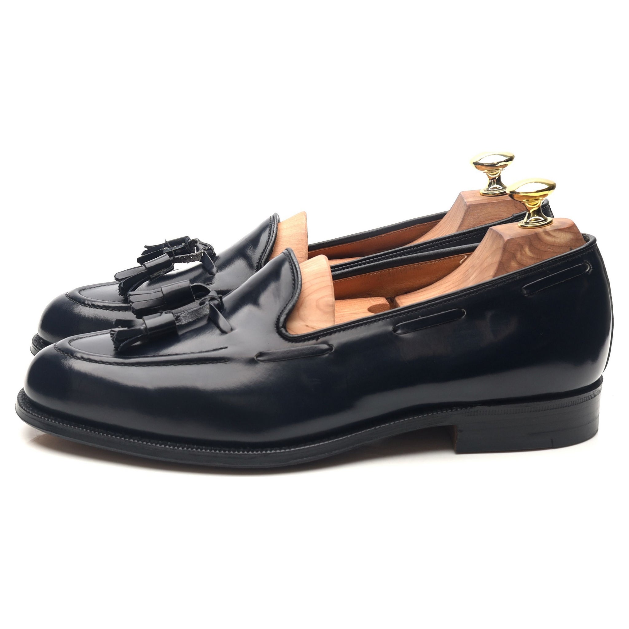 Keats II Navy Blue Leather Tassel Loafers UK 7.5 F Abbot s Shoes