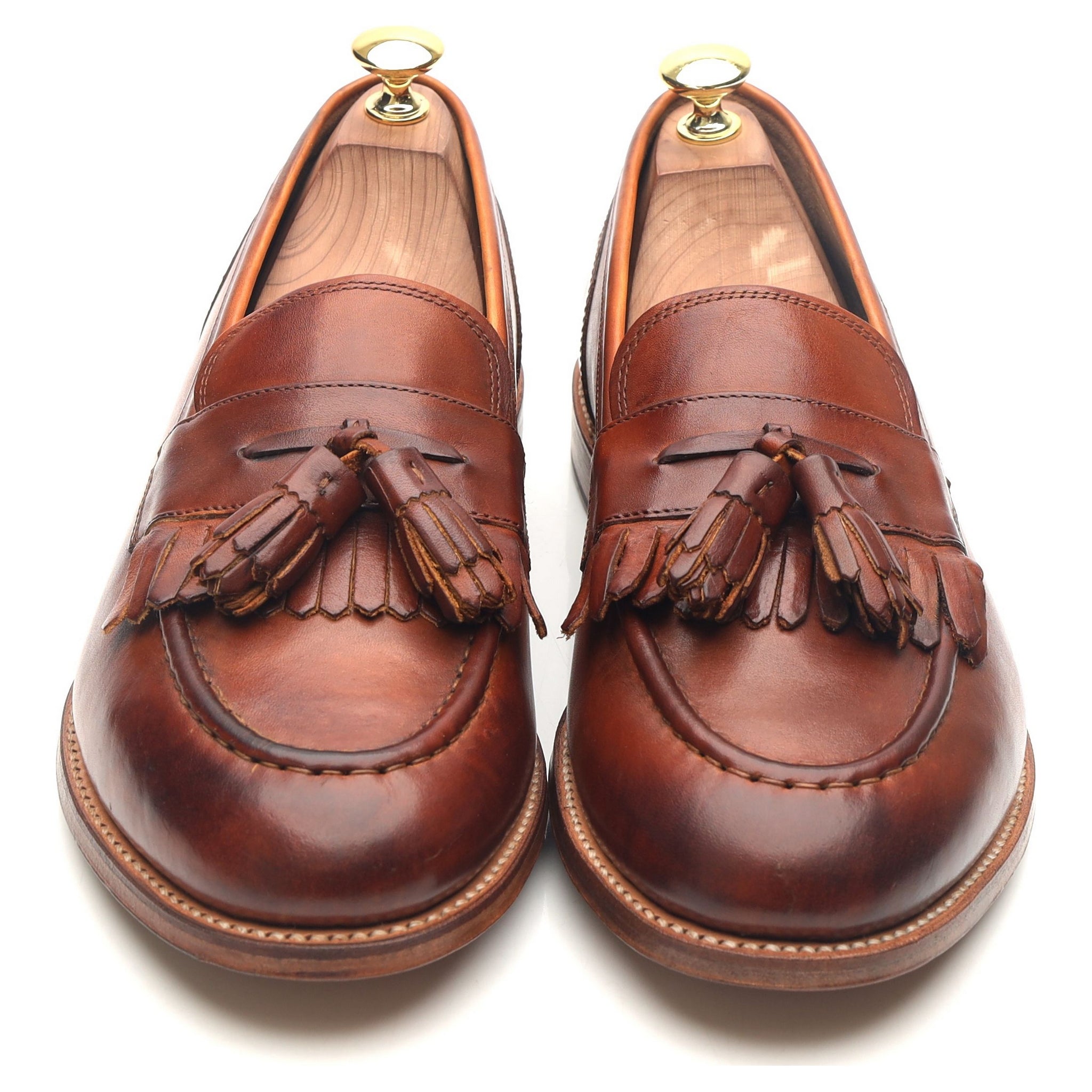 Grenson Brown Suede Tassel Loafers Size 8 E B7 Mari | Womens Tassel Moccasin Loafers in Tan Leather | Grenson main image 4
