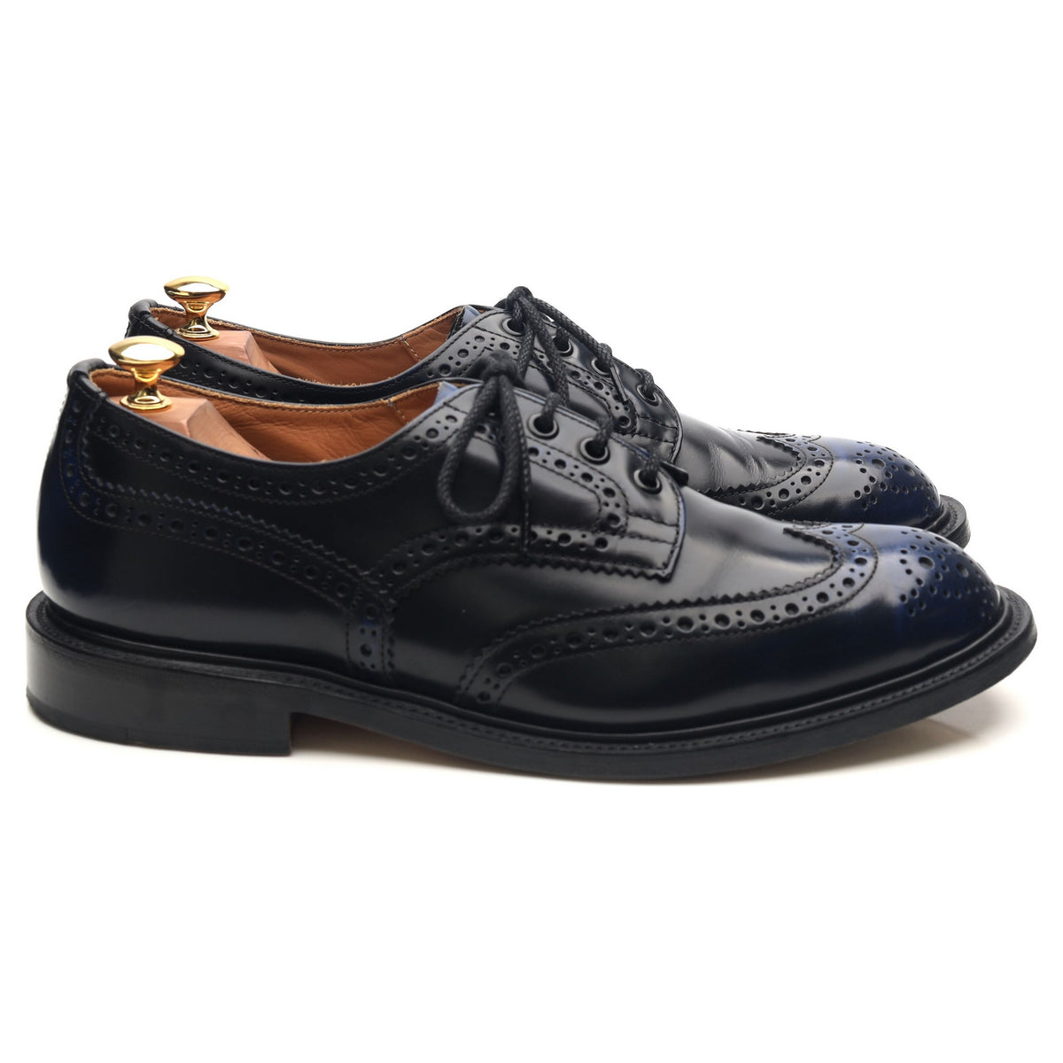 &#39;Bourton&#39; Navy Blue Leather Derby Brogues UK 9.5
