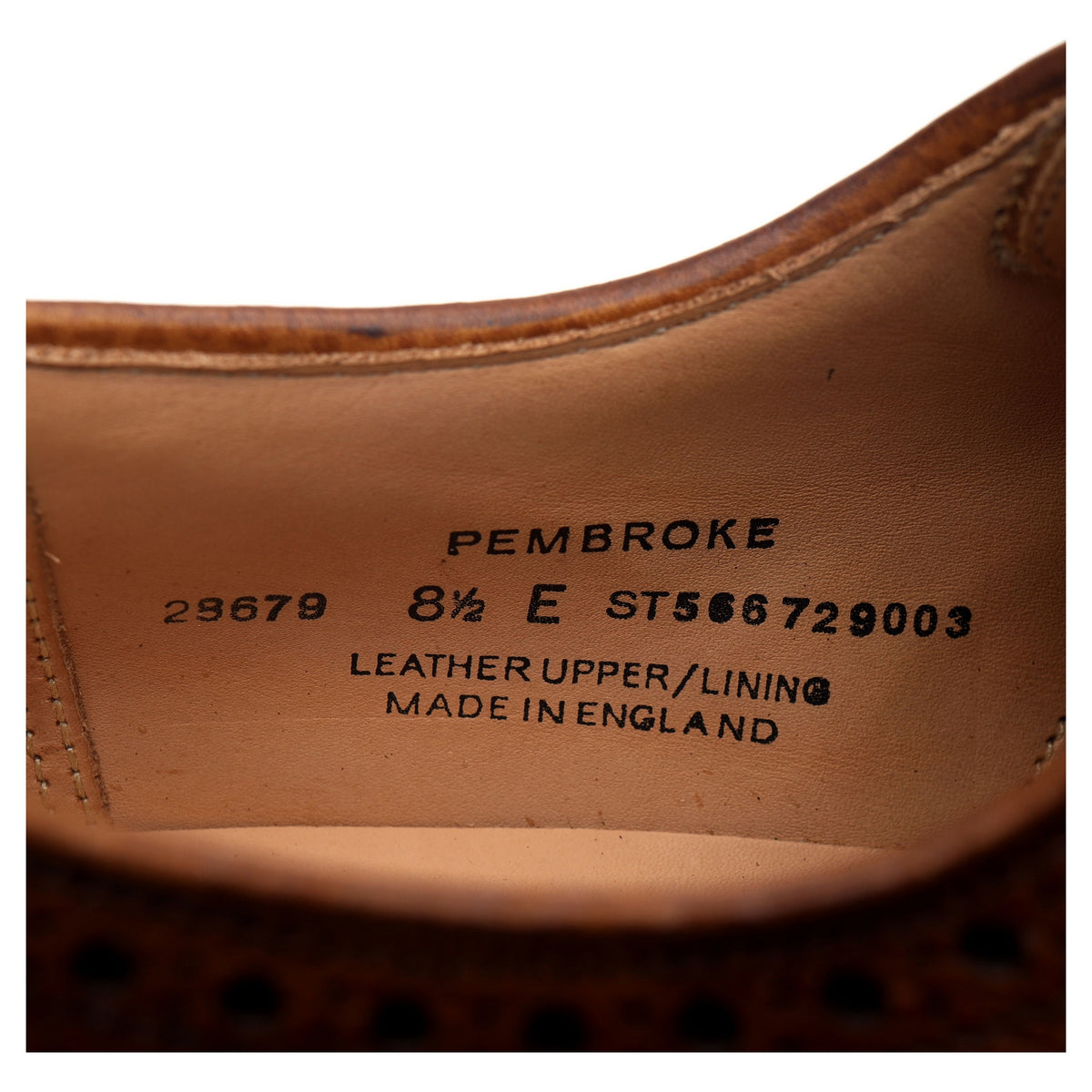 &#39;Pembroke&#39; Tan Brown Leather Derby Brogues UK 8.5 E