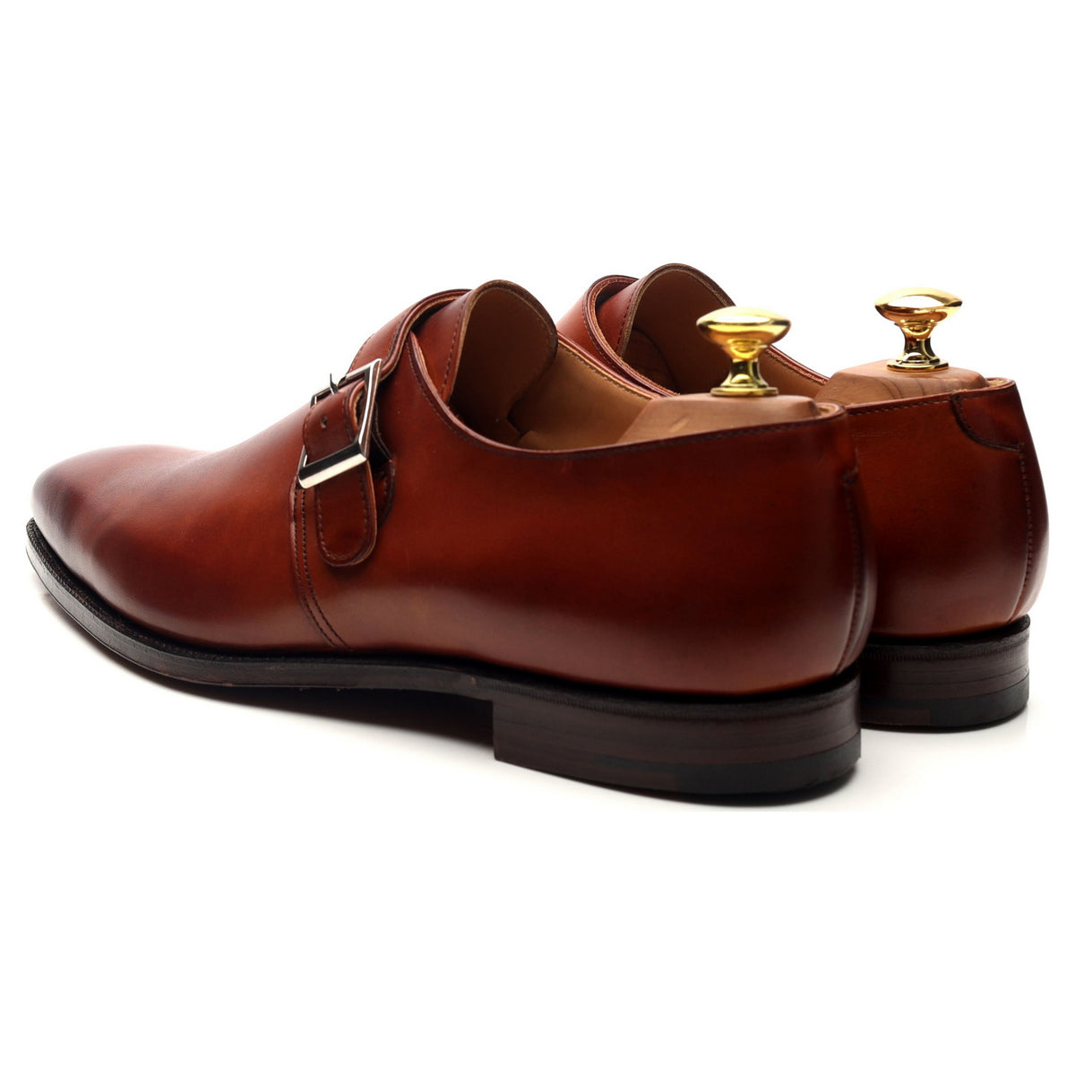 &#39;Monkton&#39; Tan Brown Leather Monk Strap UK 8.5 E