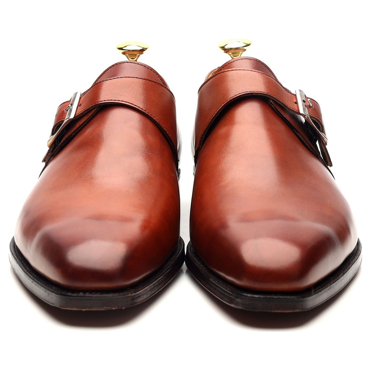 &#39;Monkton&#39; Tan Brown Leather Monk Strap UK 8.5 E