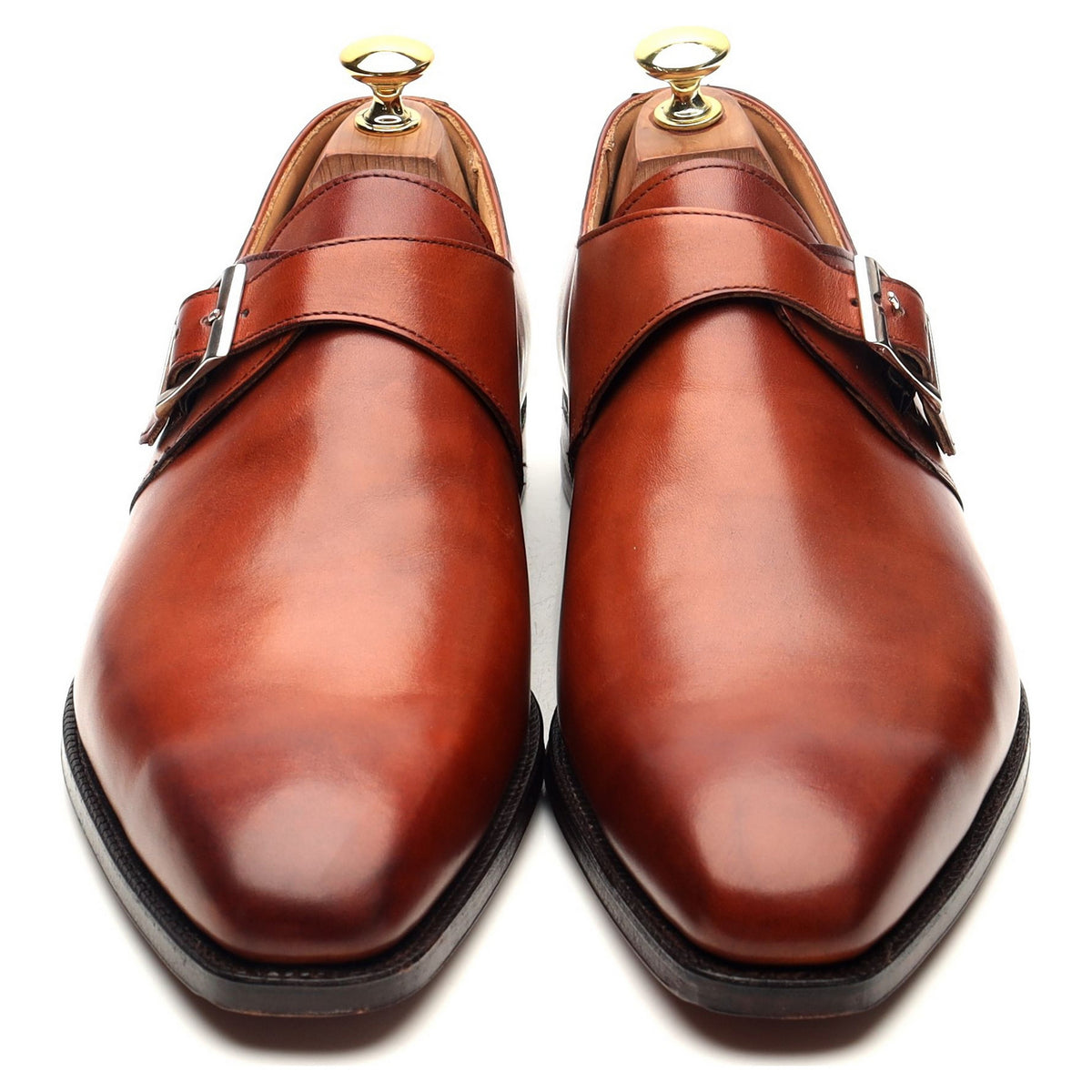 &#39;Monkton&#39; Tan Brown Leather Monk Strap UK 8.5 E