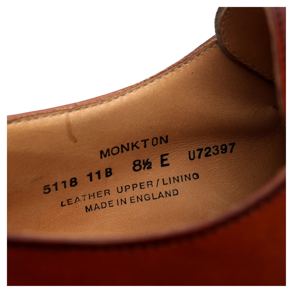 &#39;Monkton&#39; Tan Brown Leather Monk Strap UK 8.5 E