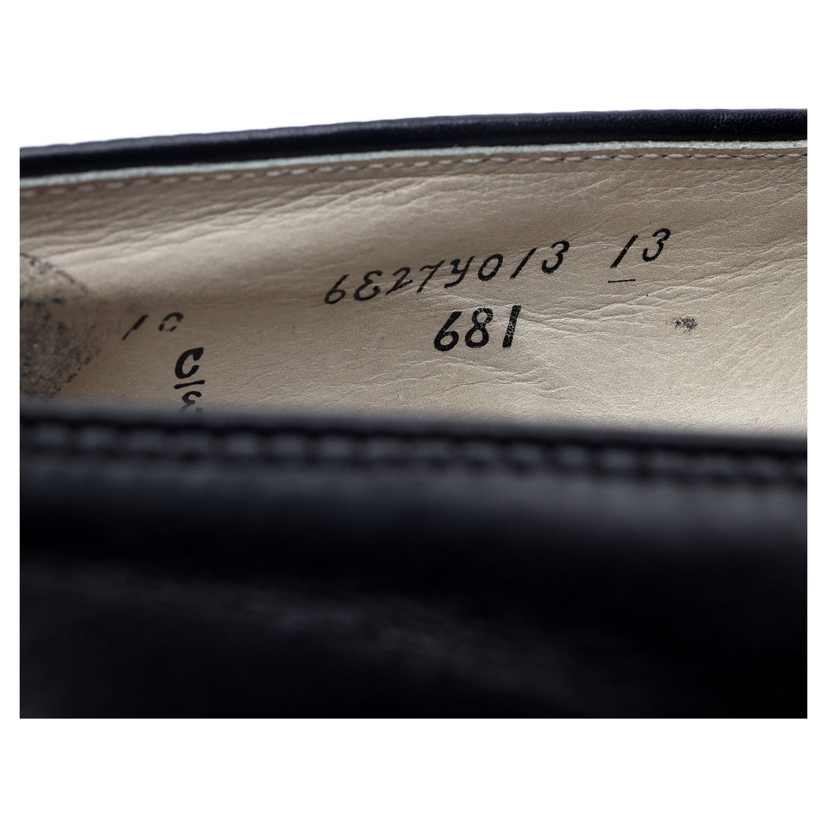 &#39;681&#39; Black Leather Full Strap Loafers UK 9.5 US 10