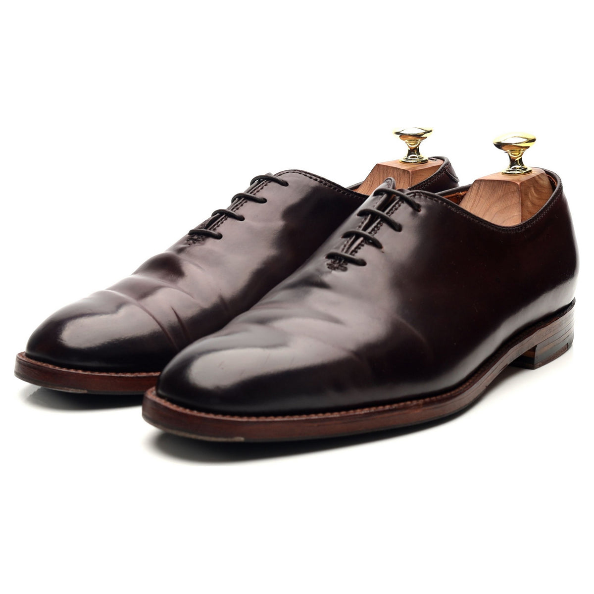 &#39;D7304&#39; Burgundy Cordovan Leather Wholecut Oxford UK 7.5 US 8 D