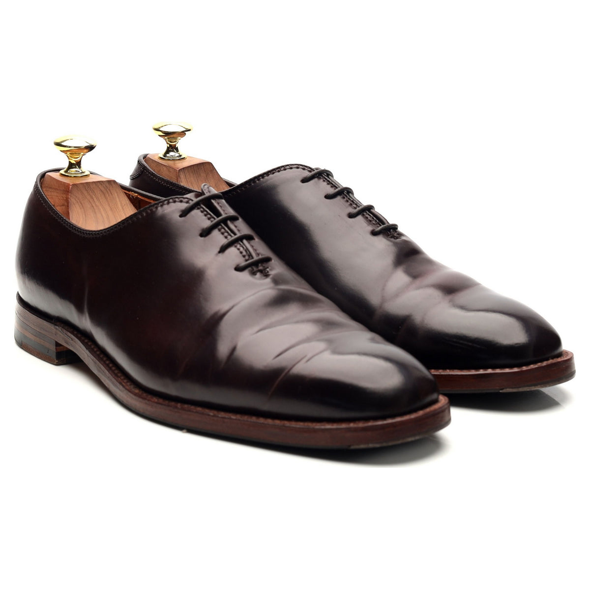 &#39;D7304&#39; Burgundy Cordovan Leather Wholecut Oxford UK 7.5 US 8 D