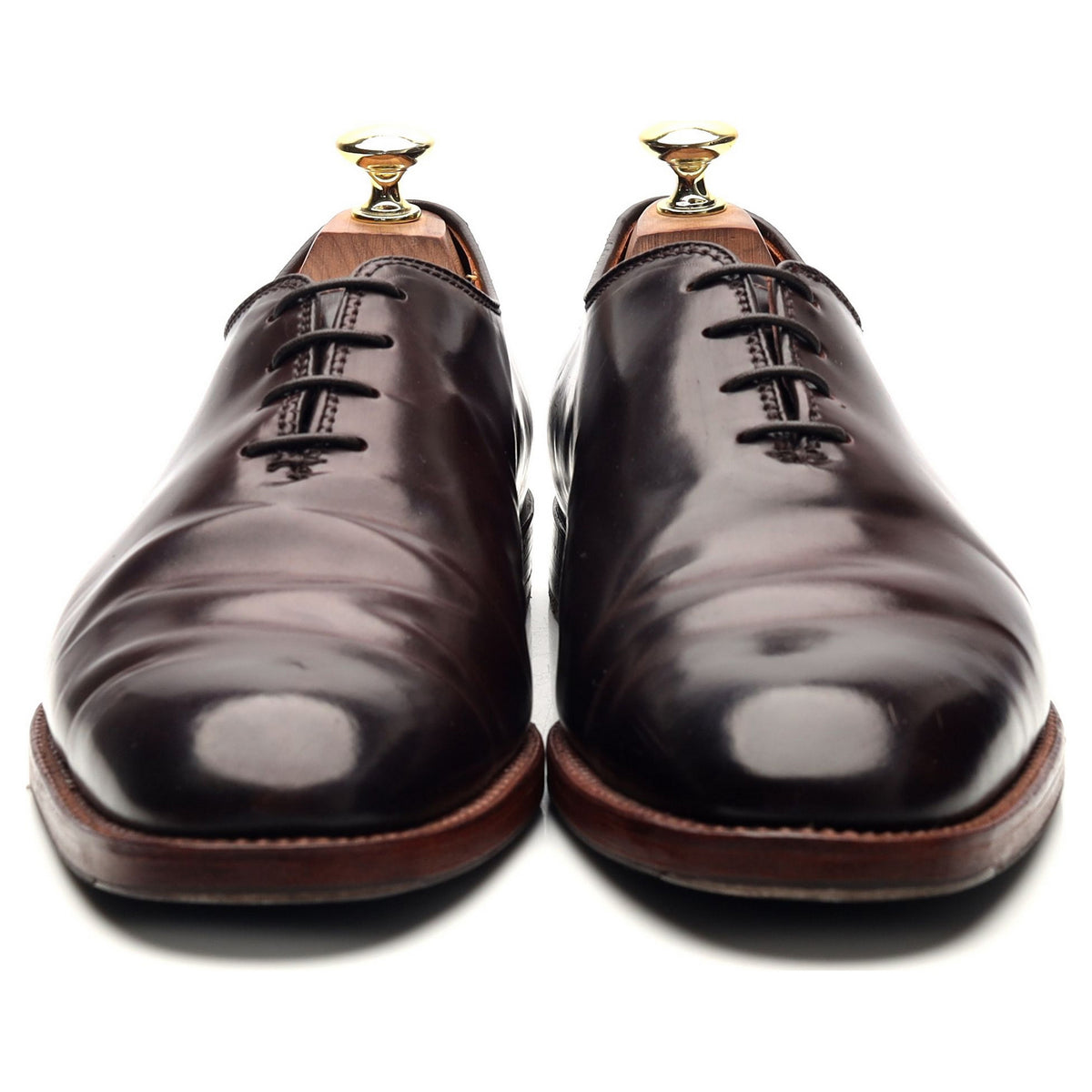 &#39;D7304&#39; Burgundy Cordovan Leather Wholecut Oxford UK 7.5 US 8 D