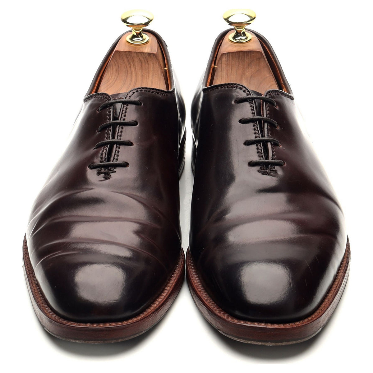 &#39;D7304&#39; Burgundy Cordovan Leather Wholecut Oxford UK 7.5 US 8 D