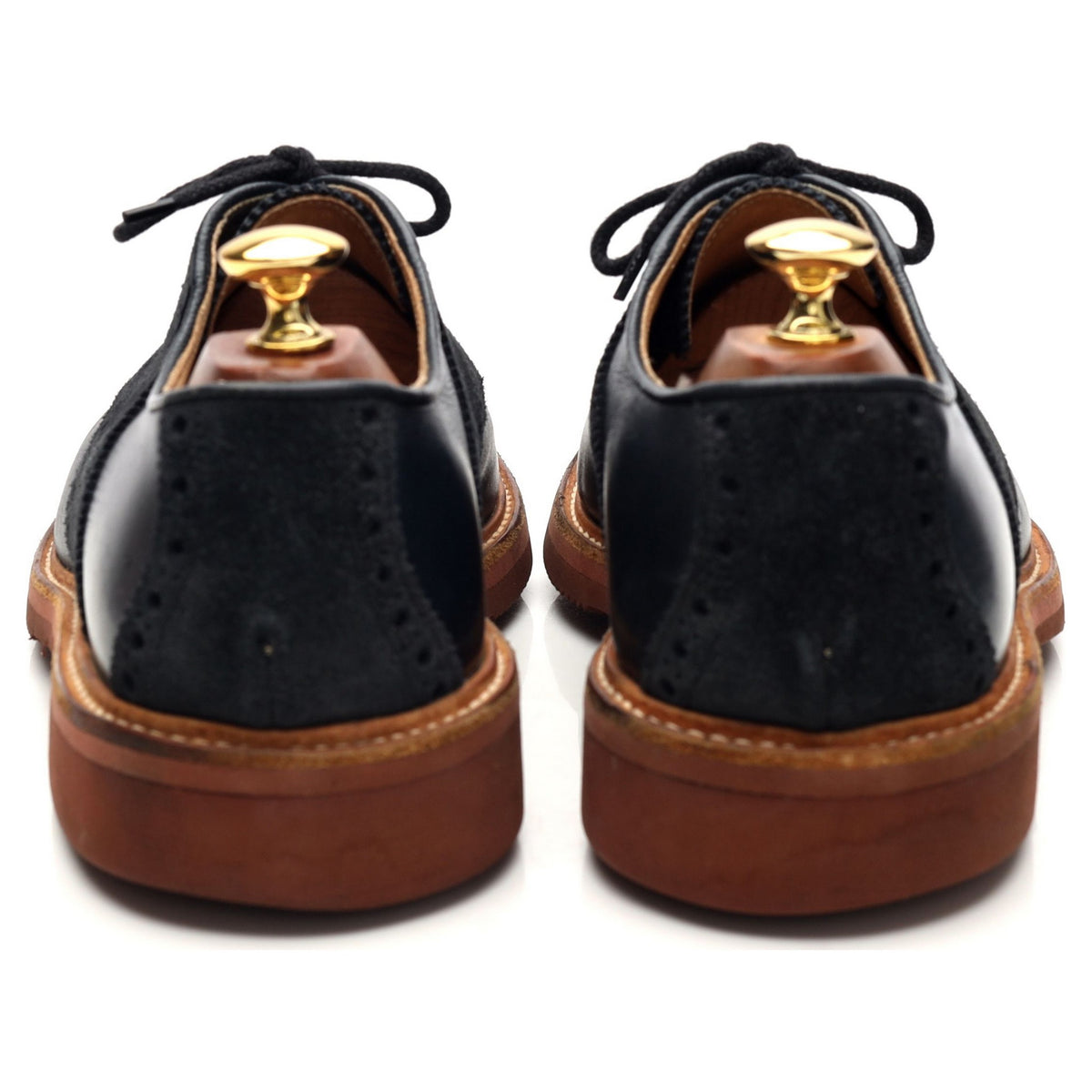 Navy Blue Leather Saddle Oxford UK 9