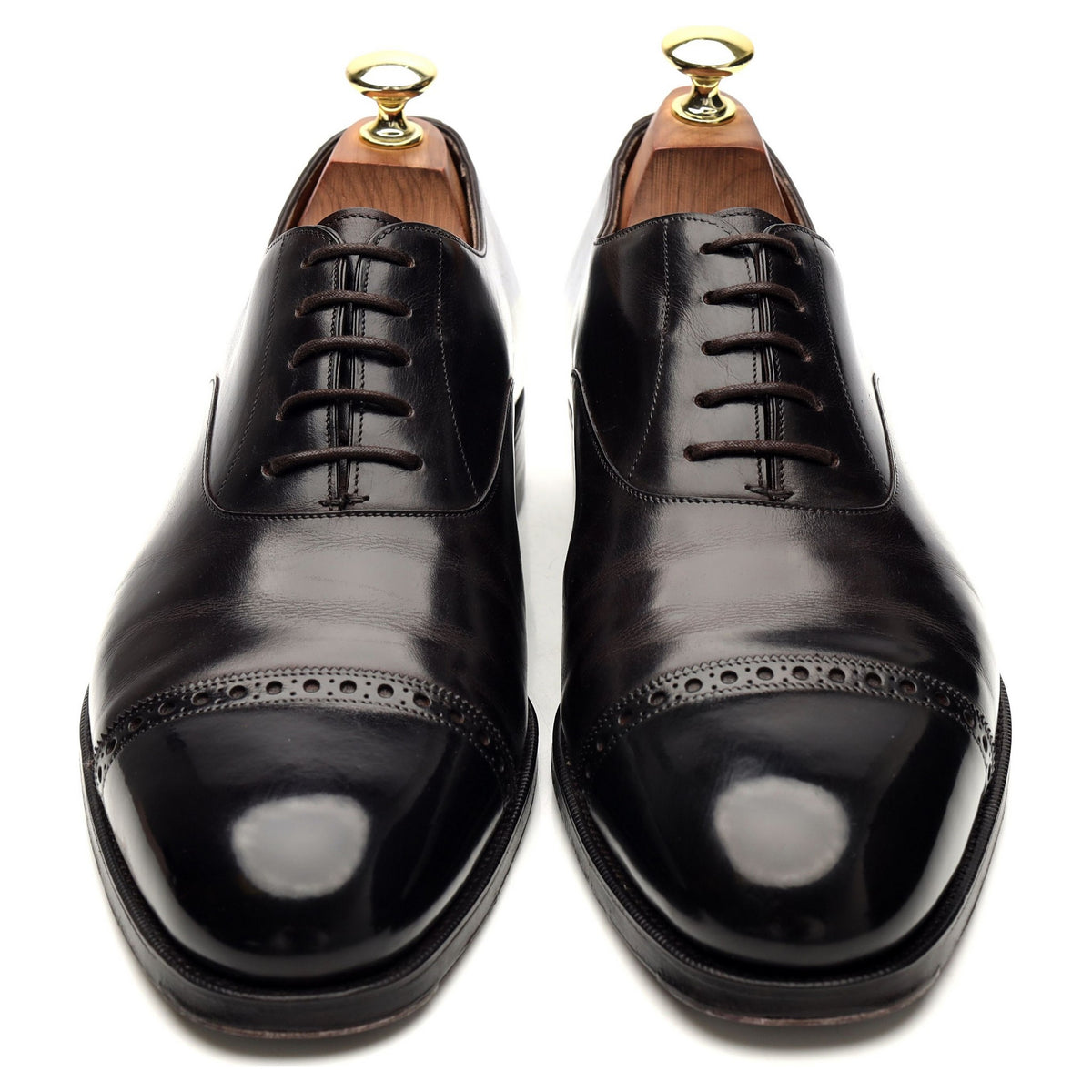 &#39;Cambridge&#39; Dark Brown Leather Oxford UK 7.5 E