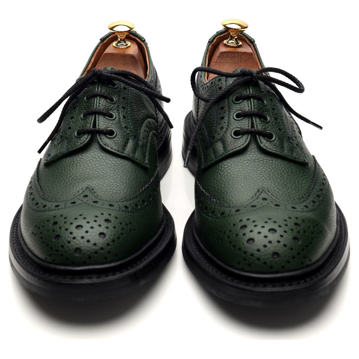 &#39;Bourton&#39; Green Leather Derby Brogues UK 9