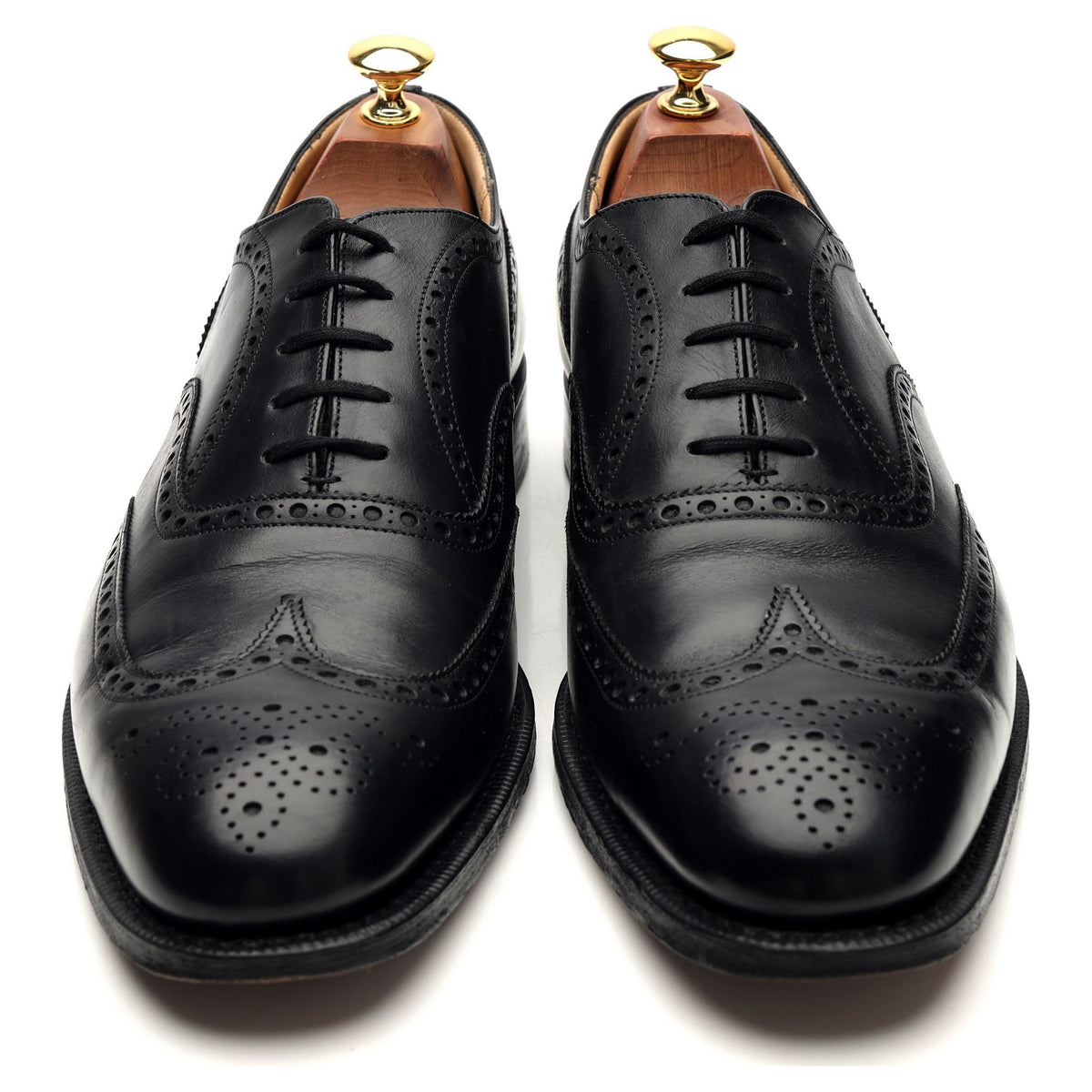 &#39;Chetwynd&#39; Black Leather Oxford Brogues UK 9.5 F