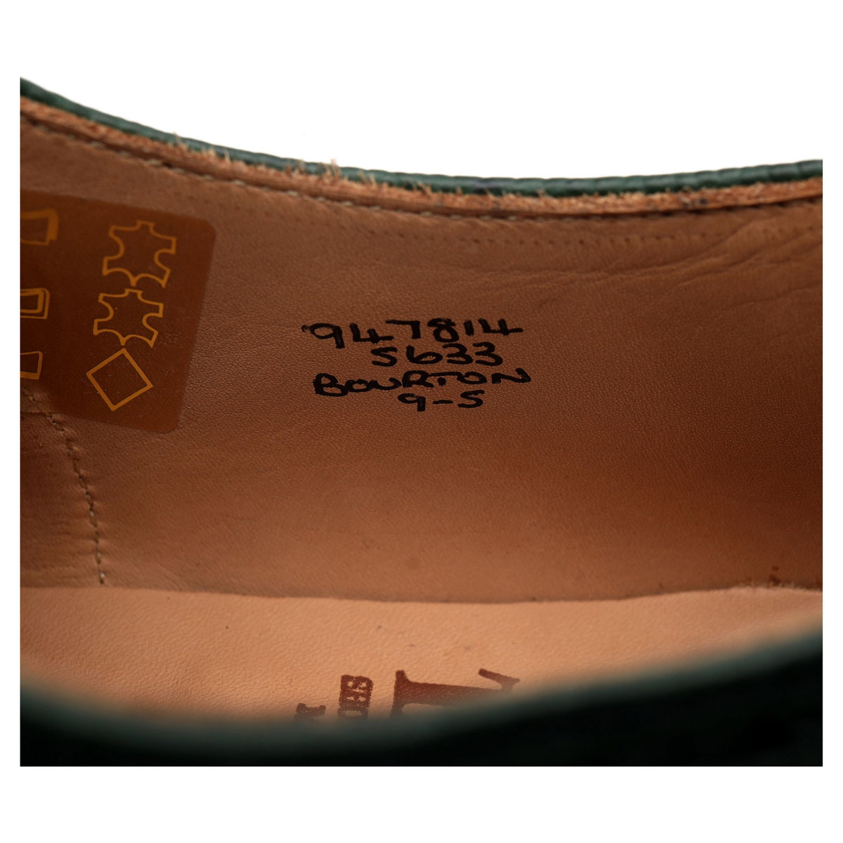 &#39;Bourton&#39; Green Leather Derby Brogues UK 9