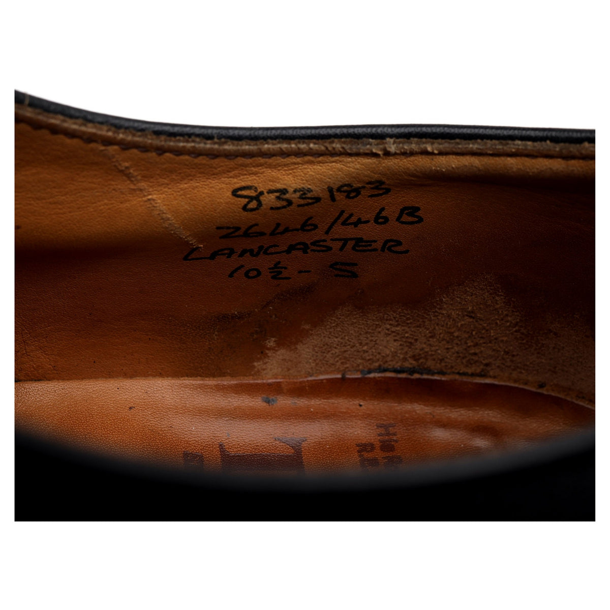 &#39;Lancaster&#39; Black Leather Derby UK 10.5