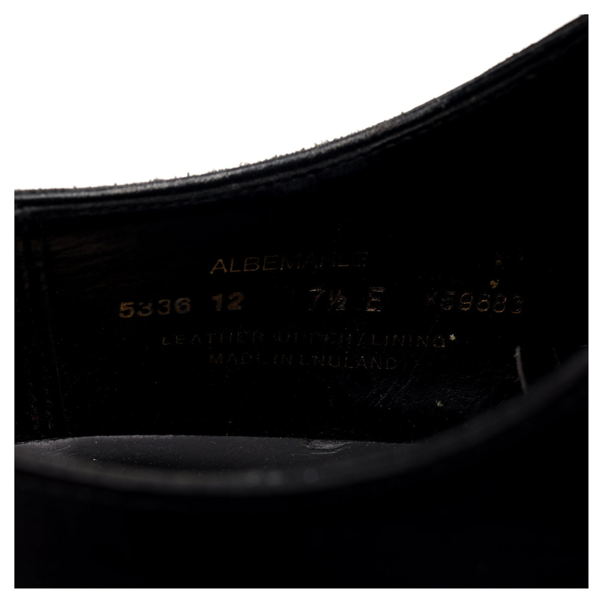 &#39;Albemarle&#39; Black Leather Wholecut Oxford UK 7.5 E