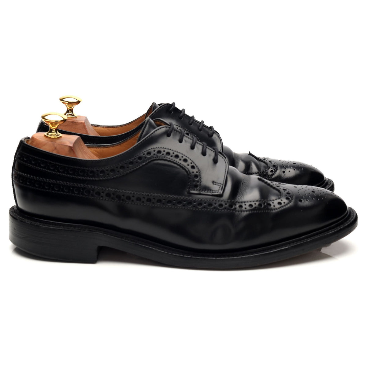 &#39;Washington 2&#39; Black Leather Derby Brogues UK 10 F