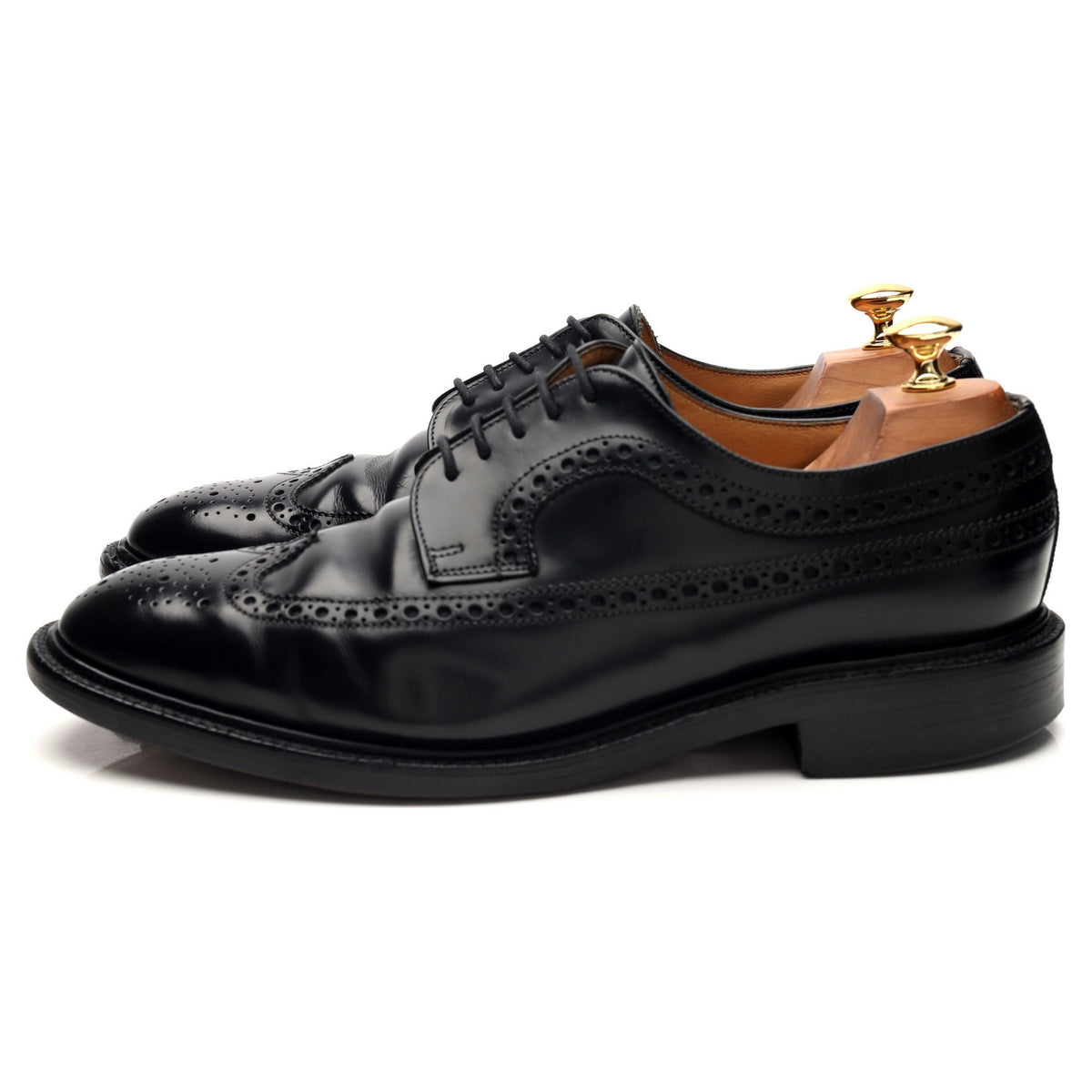 &#39;Washington 2&#39; Black Leather Derby Brogues UK 10 F