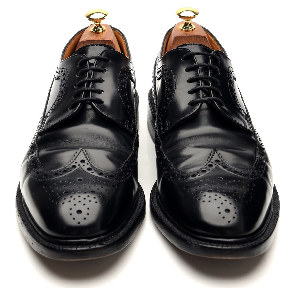 &#39;Washington 2&#39; Black Leather Derby Brogues UK 10 F