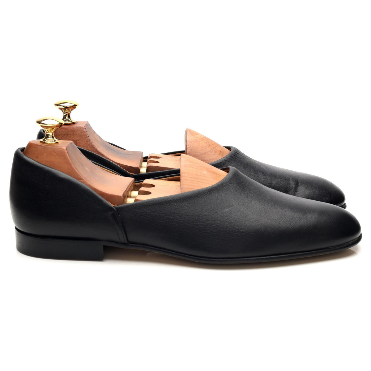 &#39;Ajax&#39; Black Leather Slippers UK 9 F