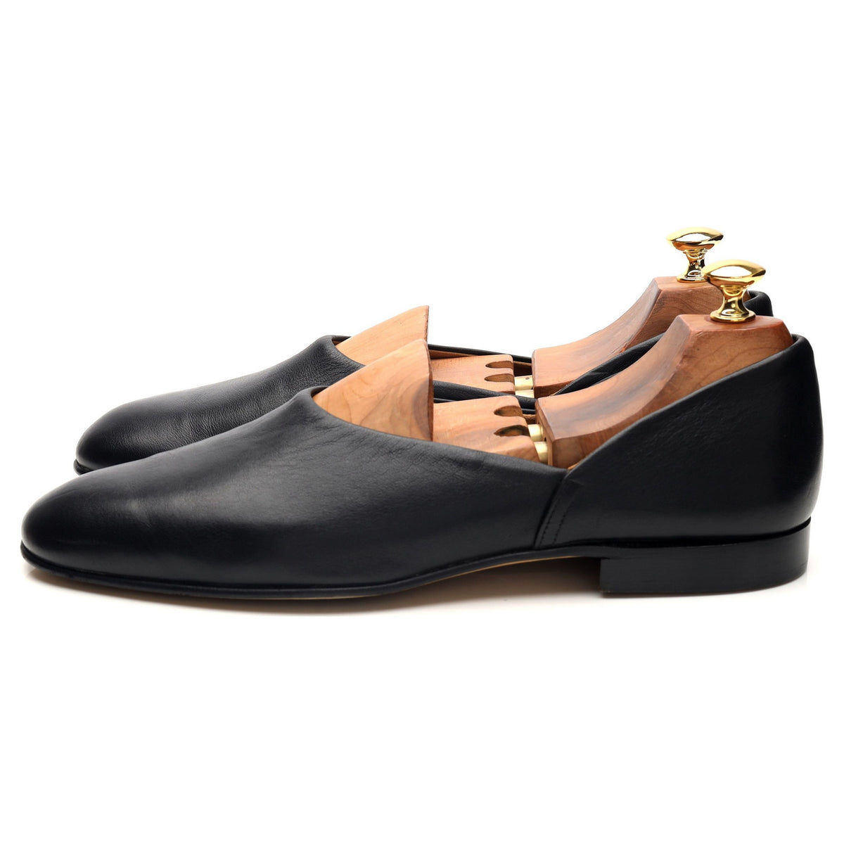 &#39;Ajax&#39; Black Leather Slippers UK 9 F