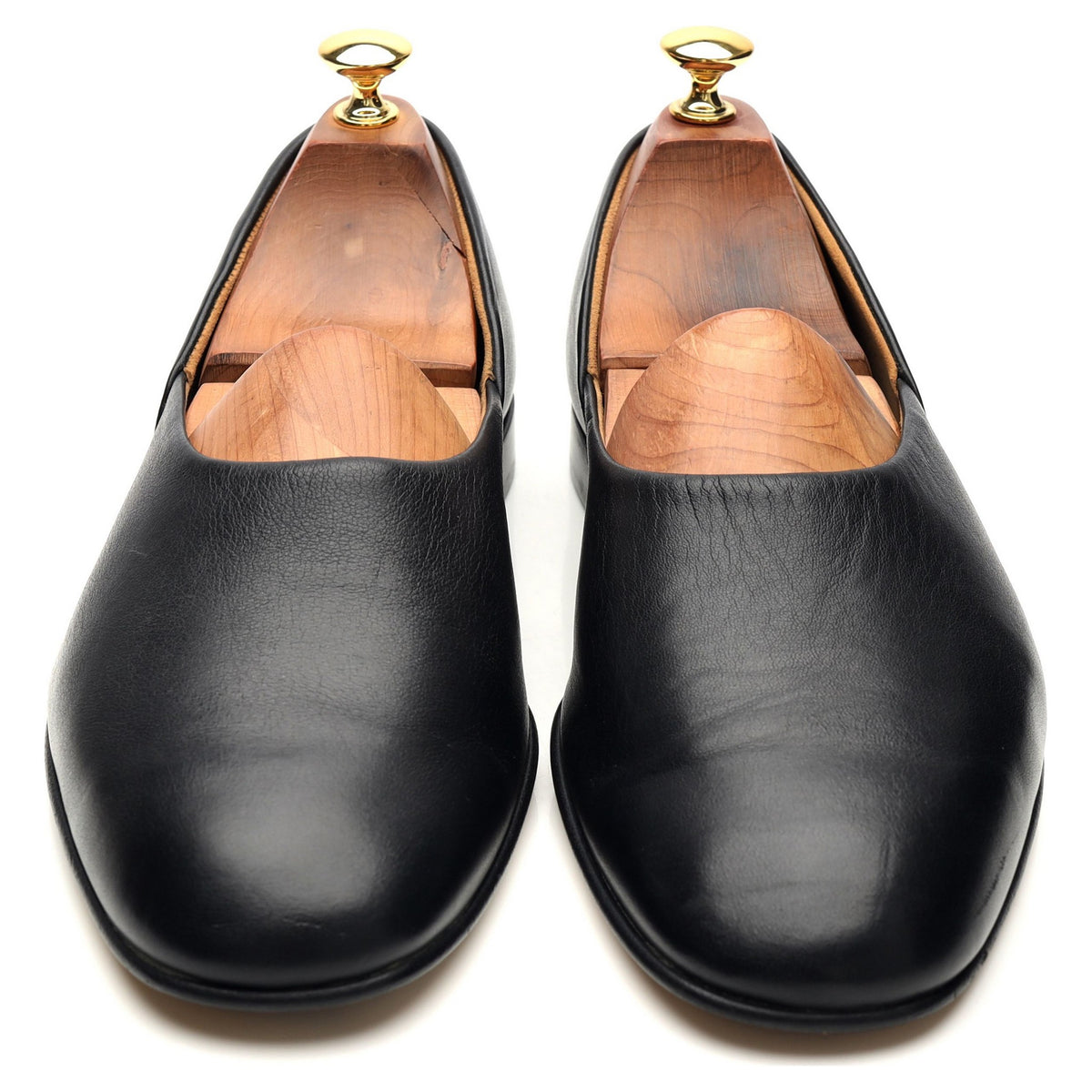 &#39;Ajax&#39; Black Leather Slippers UK 9 F