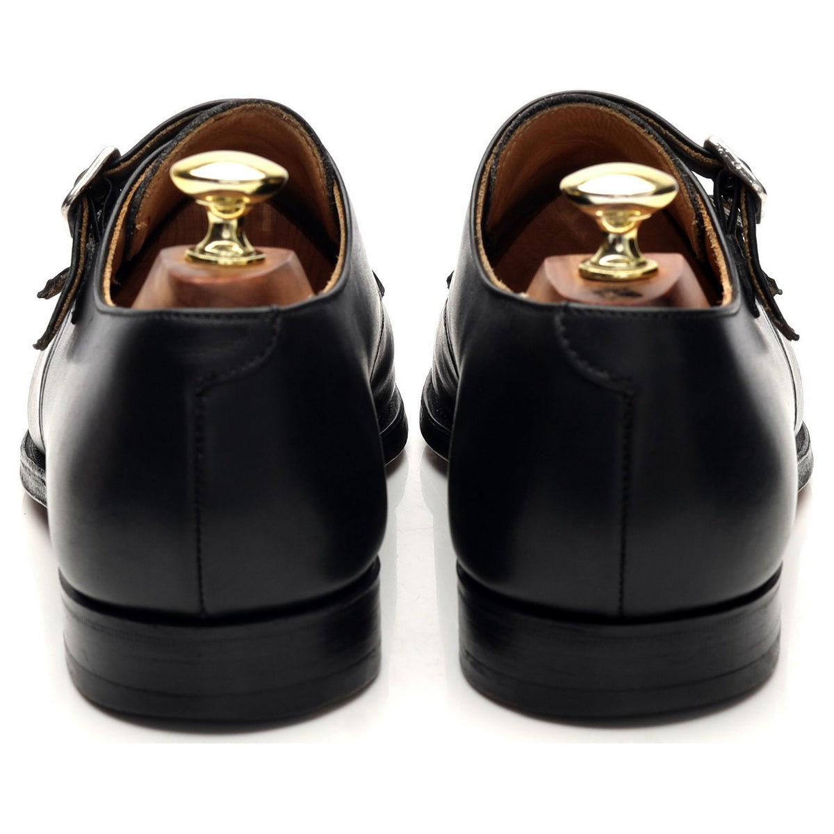 &#39;Lowndes&#39; Black Leather Double Monk Strap UK 7 E