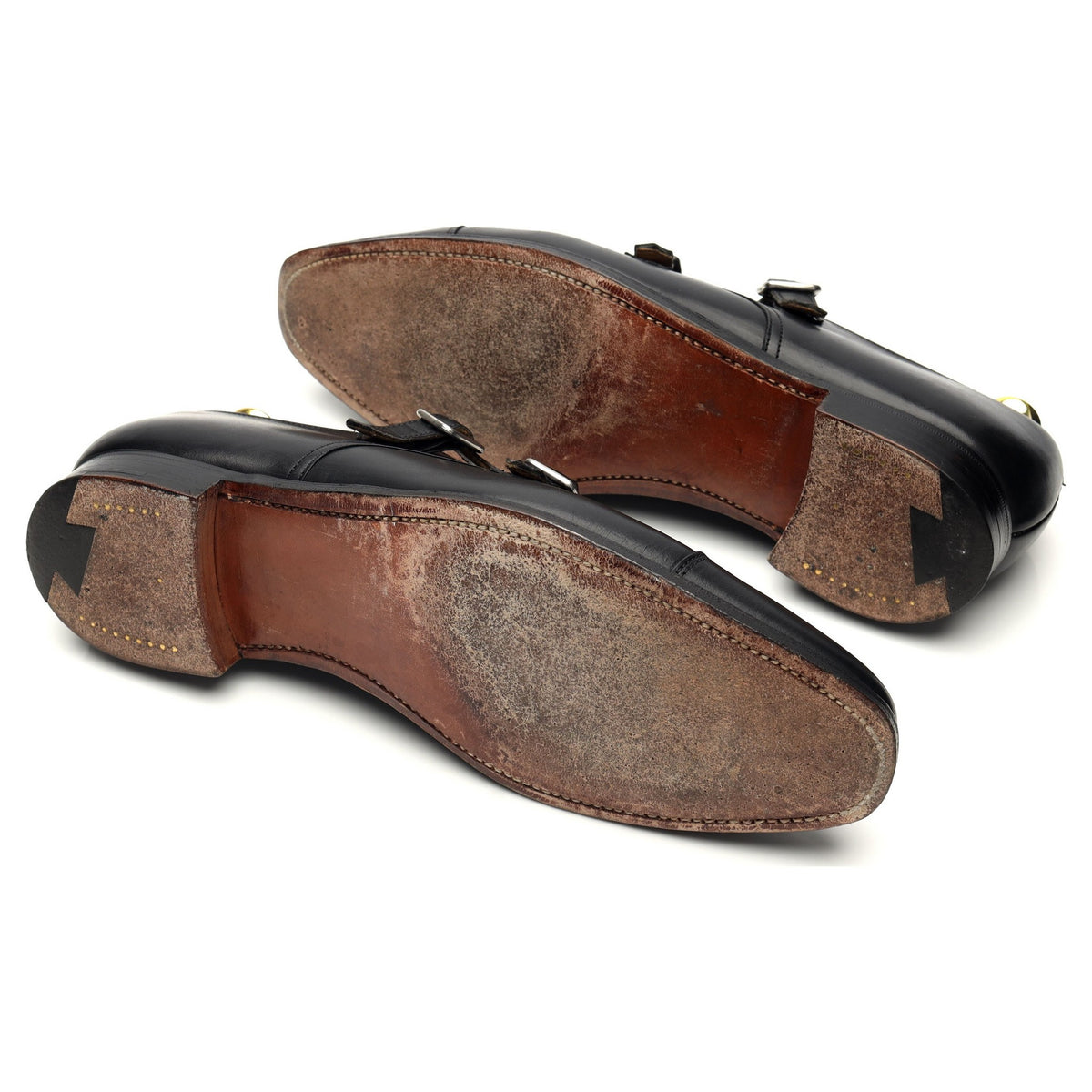 &#39;Lowndes&#39; Black Leather Double Monk Strap UK 7 E