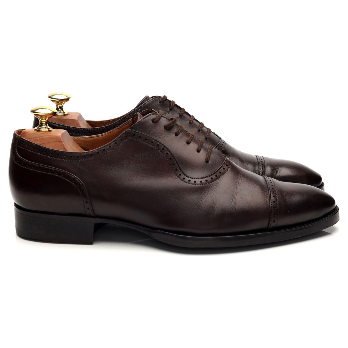 &#39;Joffre&#39; Dark Brown Leather Oxford Brogues UK 8