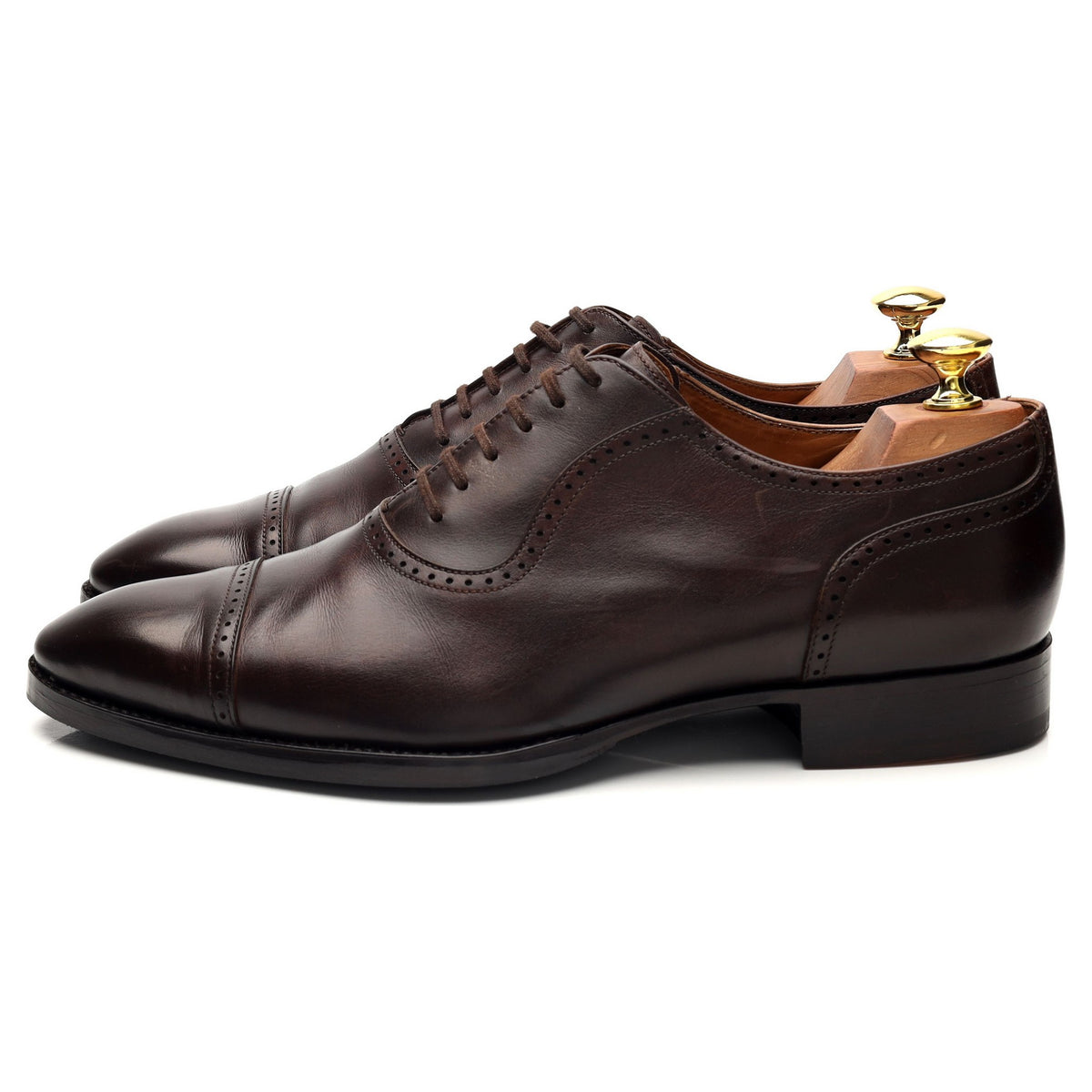 &#39;Joffre&#39; Dark Brown Leather Oxford Brogues UK 8