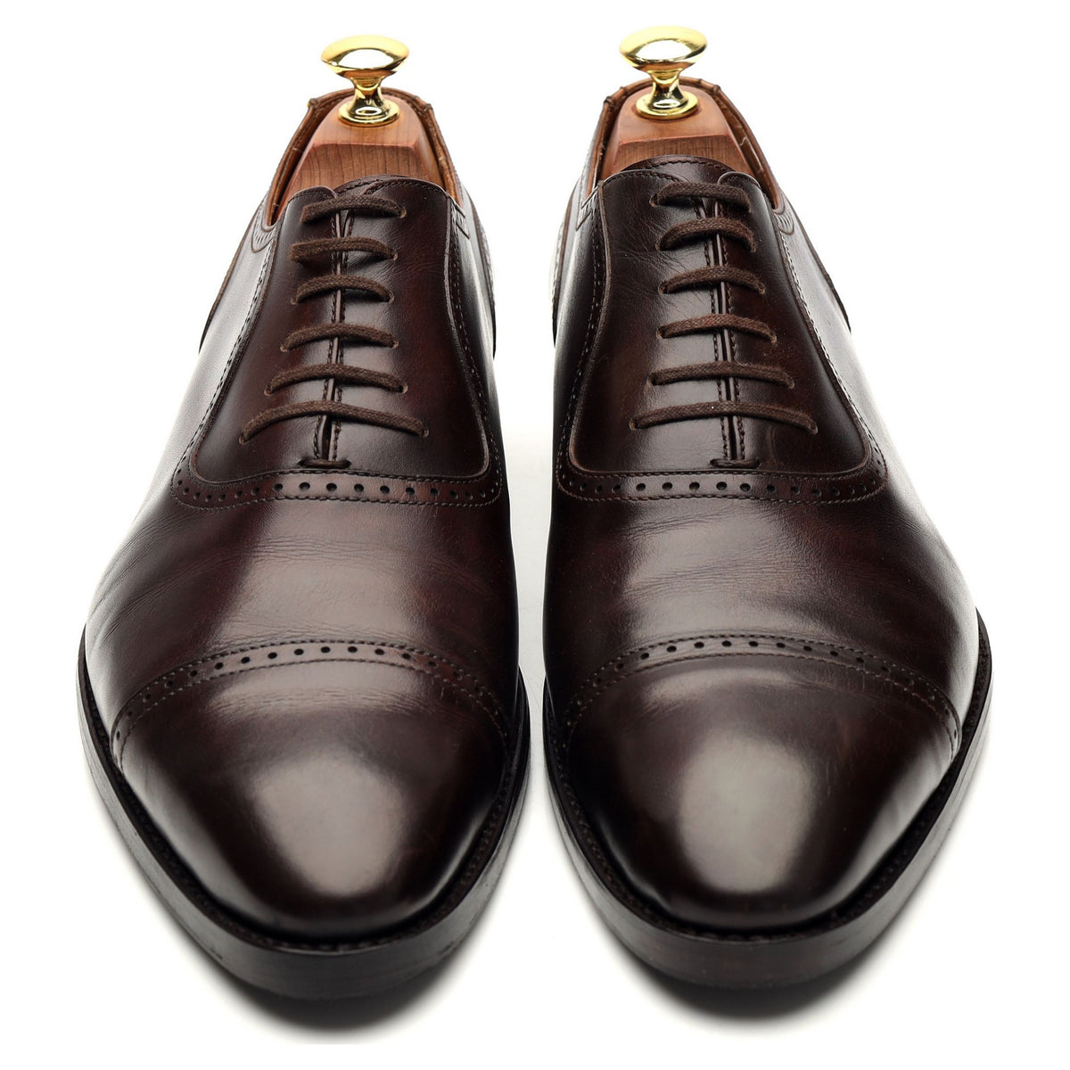 &#39;Joffre&#39; Dark Brown Leather Oxford Brogues UK 8