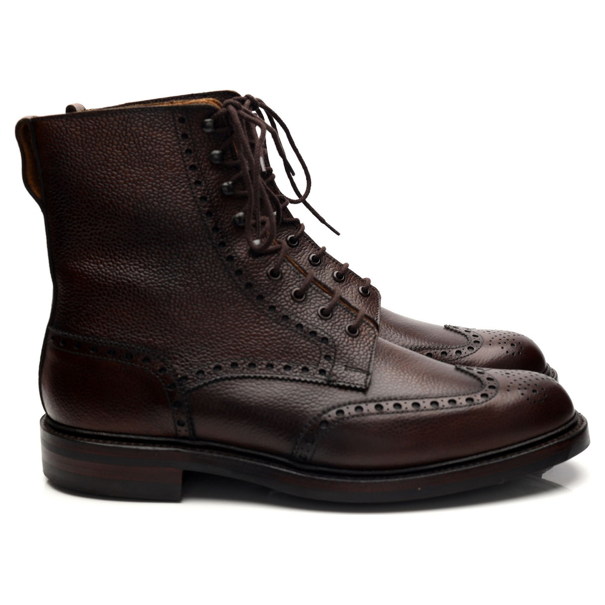 &#39;Islay&#39; Dark Brown Grain Leather Boots Brogues UK 9.5 E