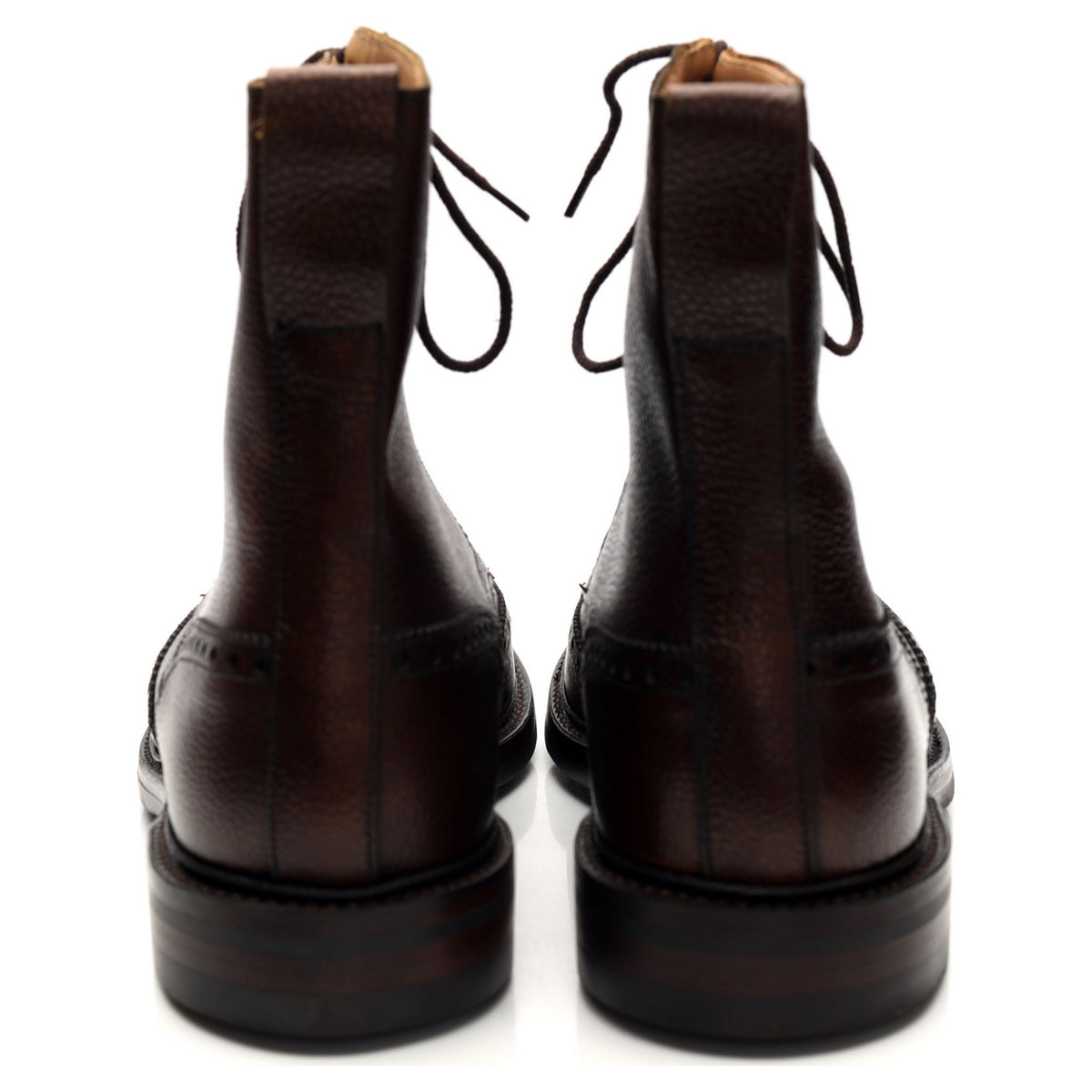 &#39;Islay&#39; Dark Brown Grain Leather Boots Brogues UK 9.5 E