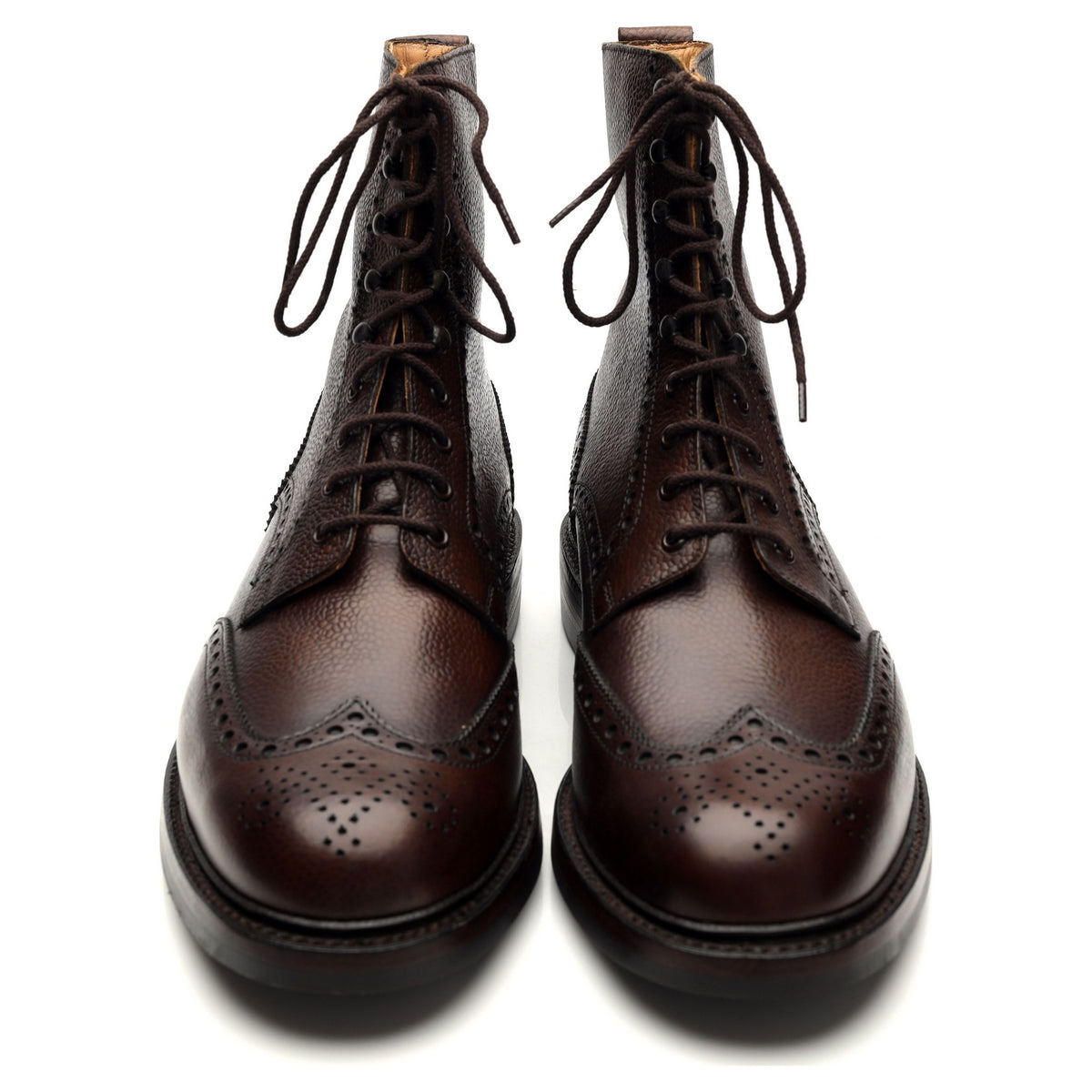 &#39;Islay&#39; Dark Brown Grain Leather Boots Brogues UK 9.5 E
