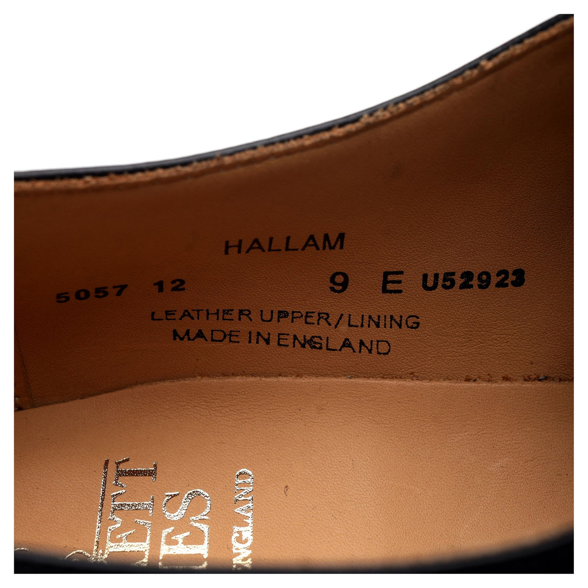 &#39;Hallam&#39; Black Leather Oxford UK 9 E