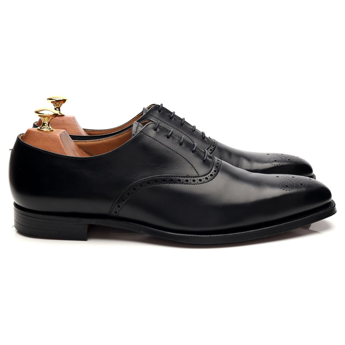 &#39;Edgware&#39; Black Leather Oxford UK 9.5 E