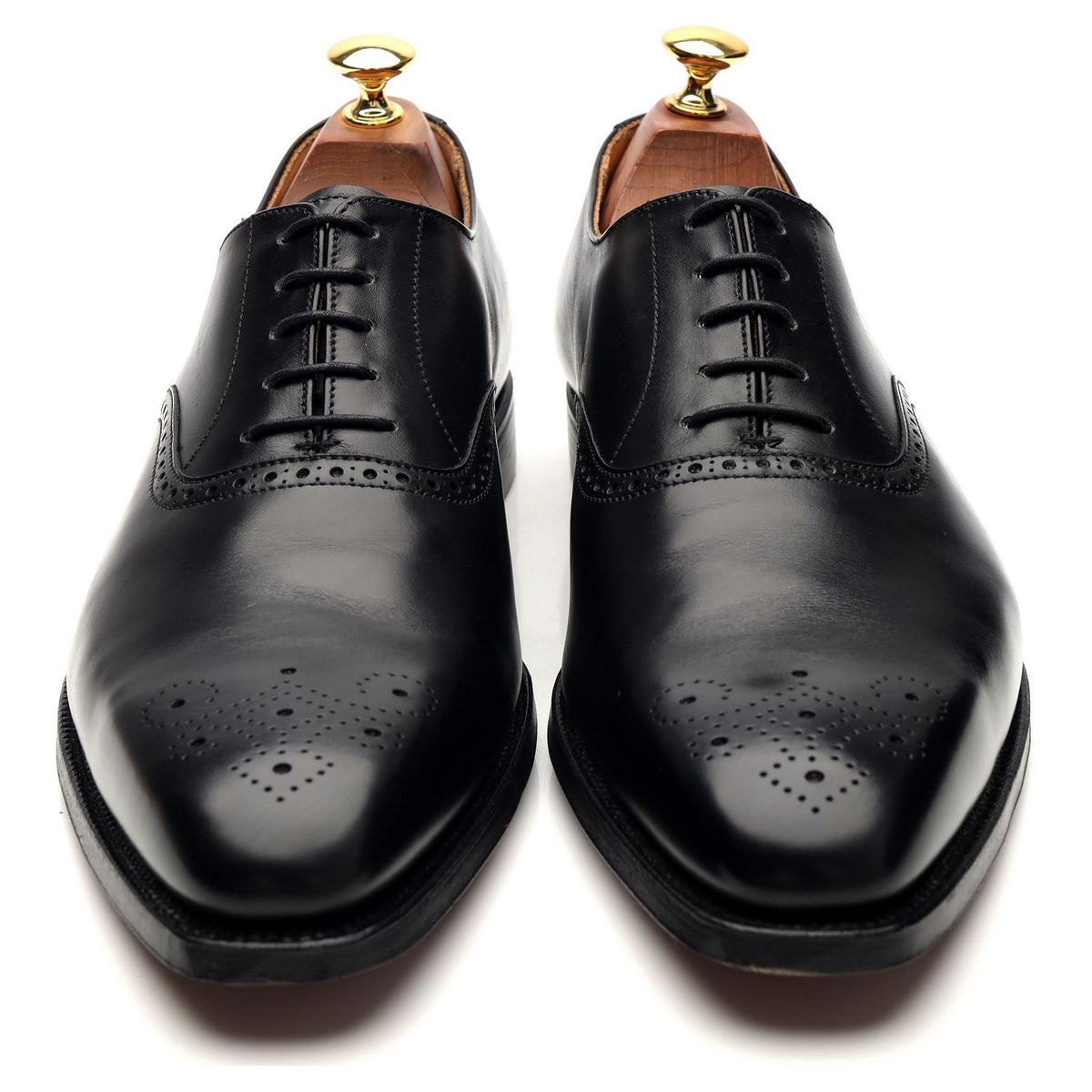 &#39;Edgware&#39; Black Leather Oxford UK 9.5 E