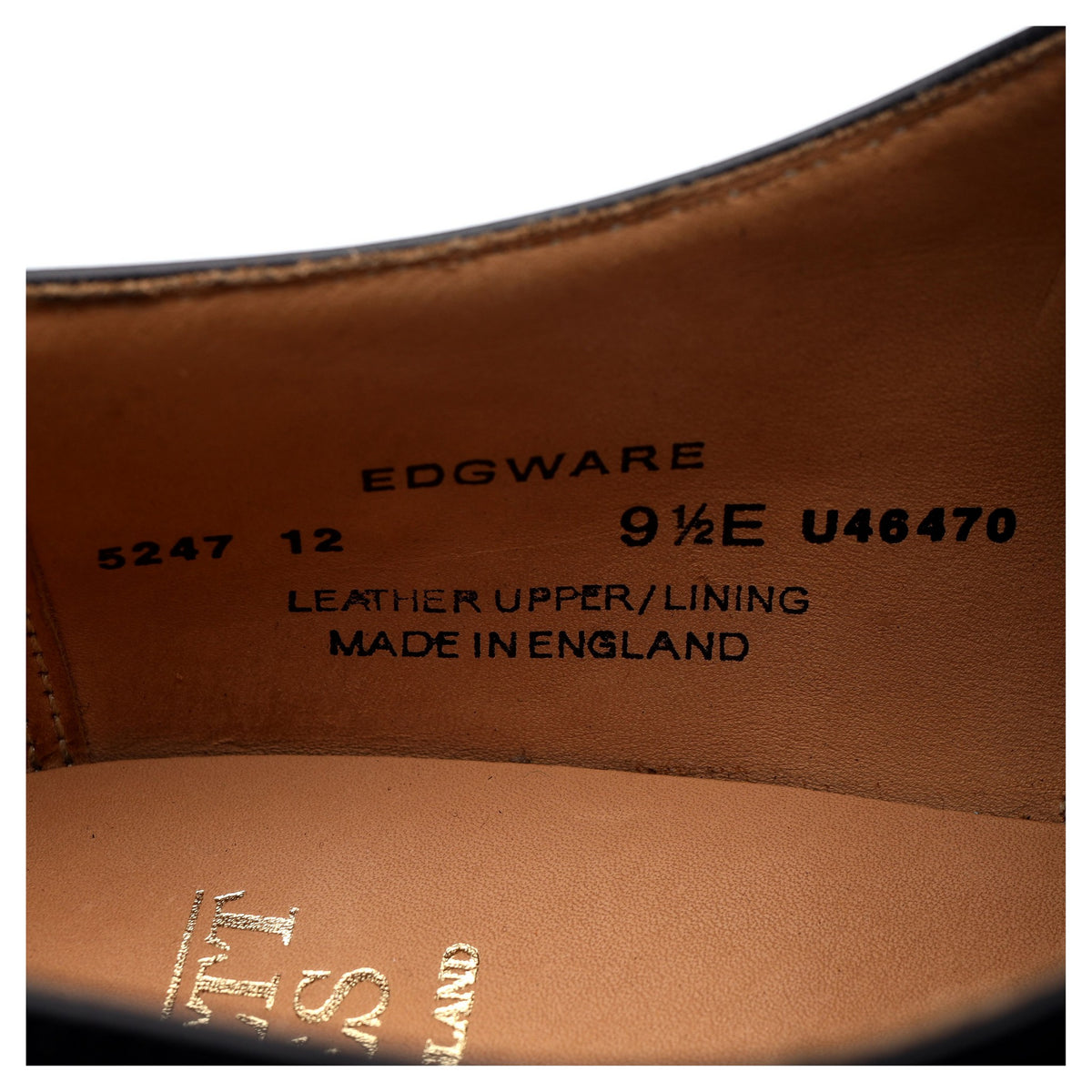 &#39;Edgware&#39; Black Leather Oxford UK 9.5 E