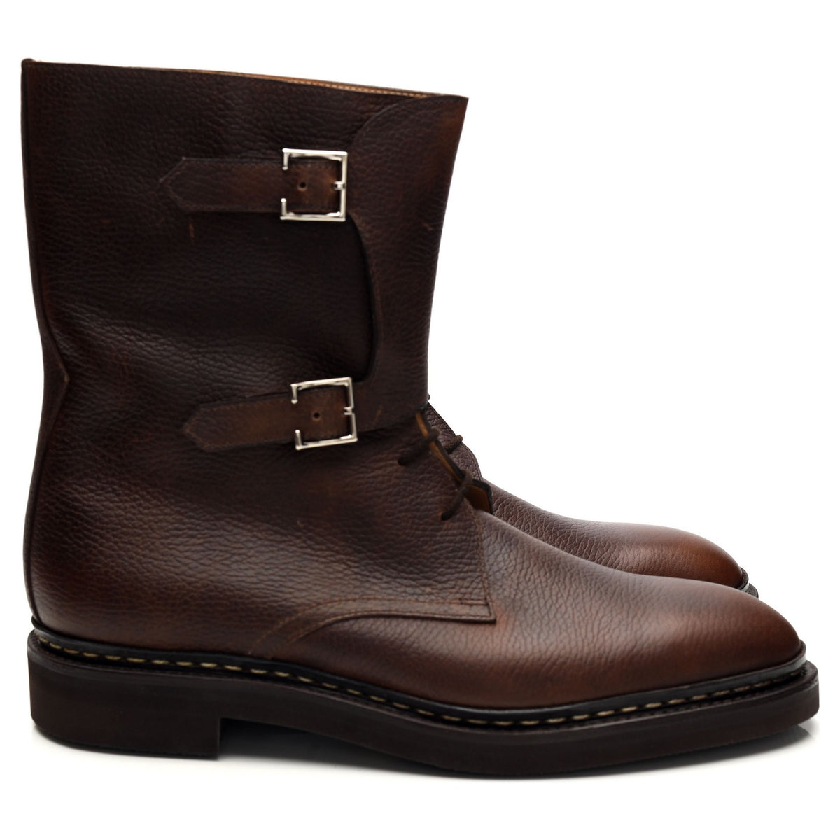 &#39;Wick&#39; Dark Brown Grain Leather Boots UK 9 E