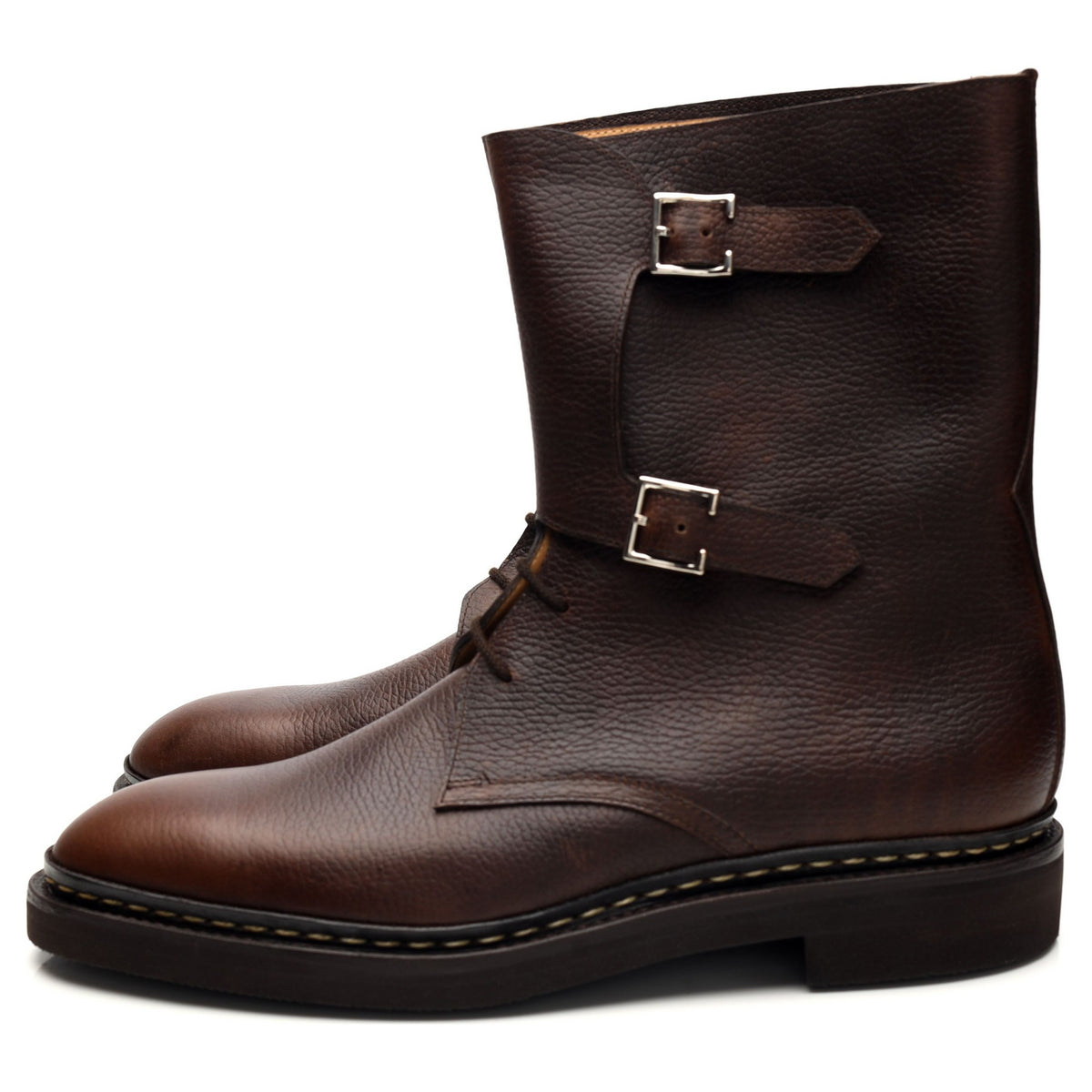 &#39;Wick&#39; Dark Brown Grain Leather Boots UK 9 E