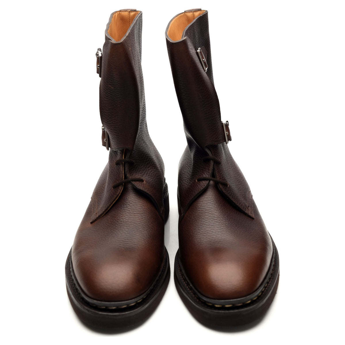 &#39;Wick&#39; Dark Brown Grain Leather Boots UK 9 E