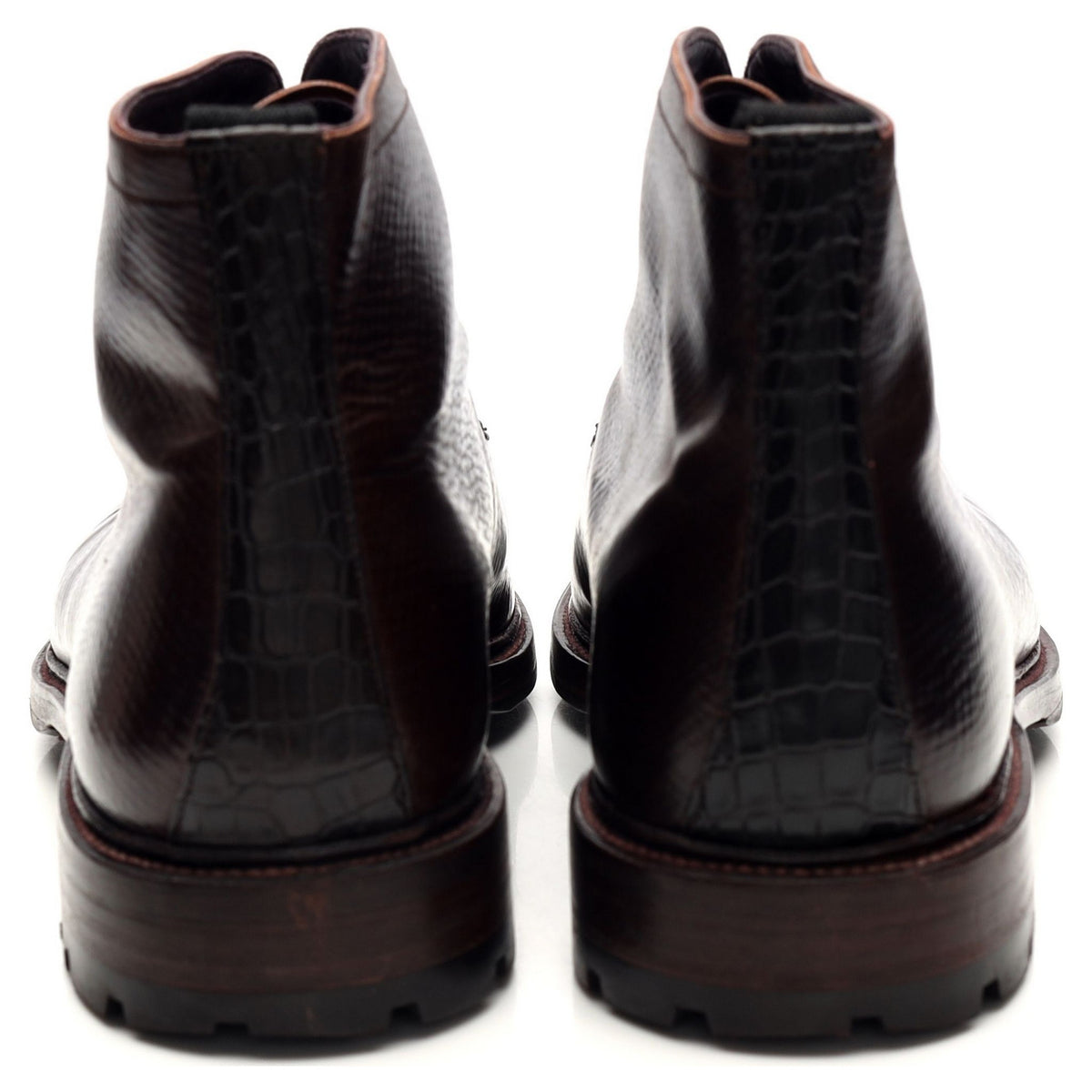 &#39;80478&#39; Burgundy Cordovan Leather Norwegian Boots UK 7.5