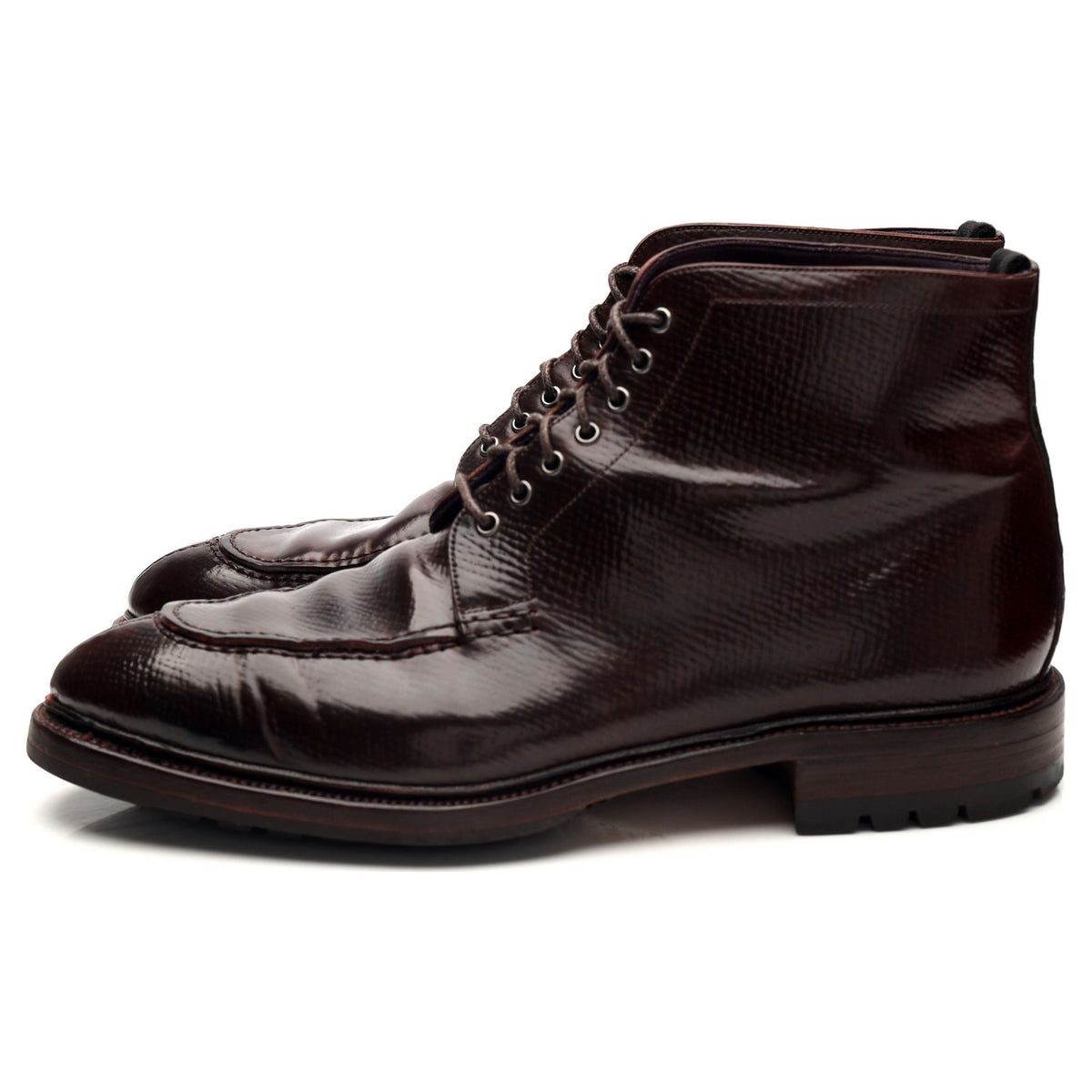 &#39;80478&#39; Burgundy Cordovan Leather Norwegian Boots UK 7.5