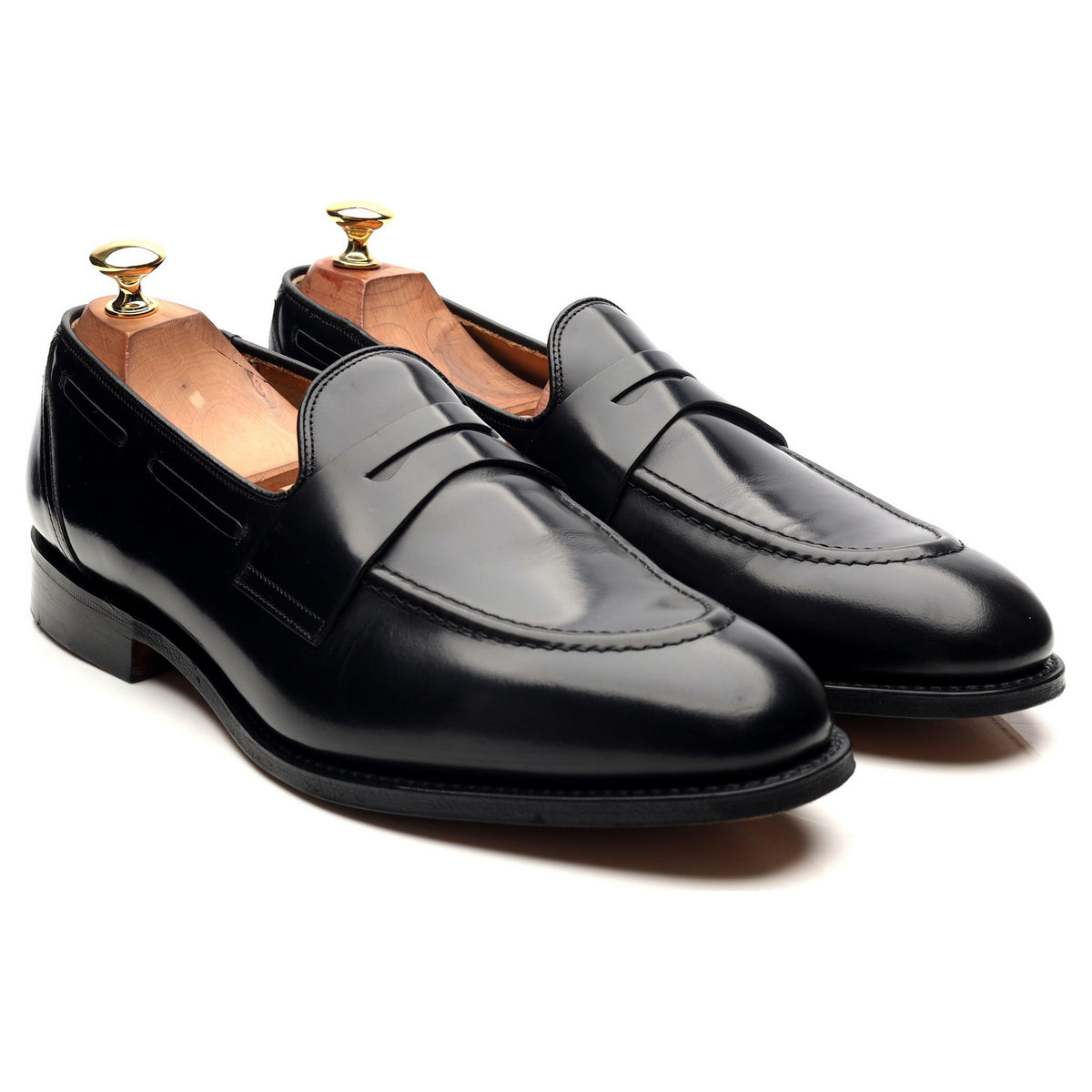 &#39;Widnes&#39; Black Leather Loafers UK 9.5 G