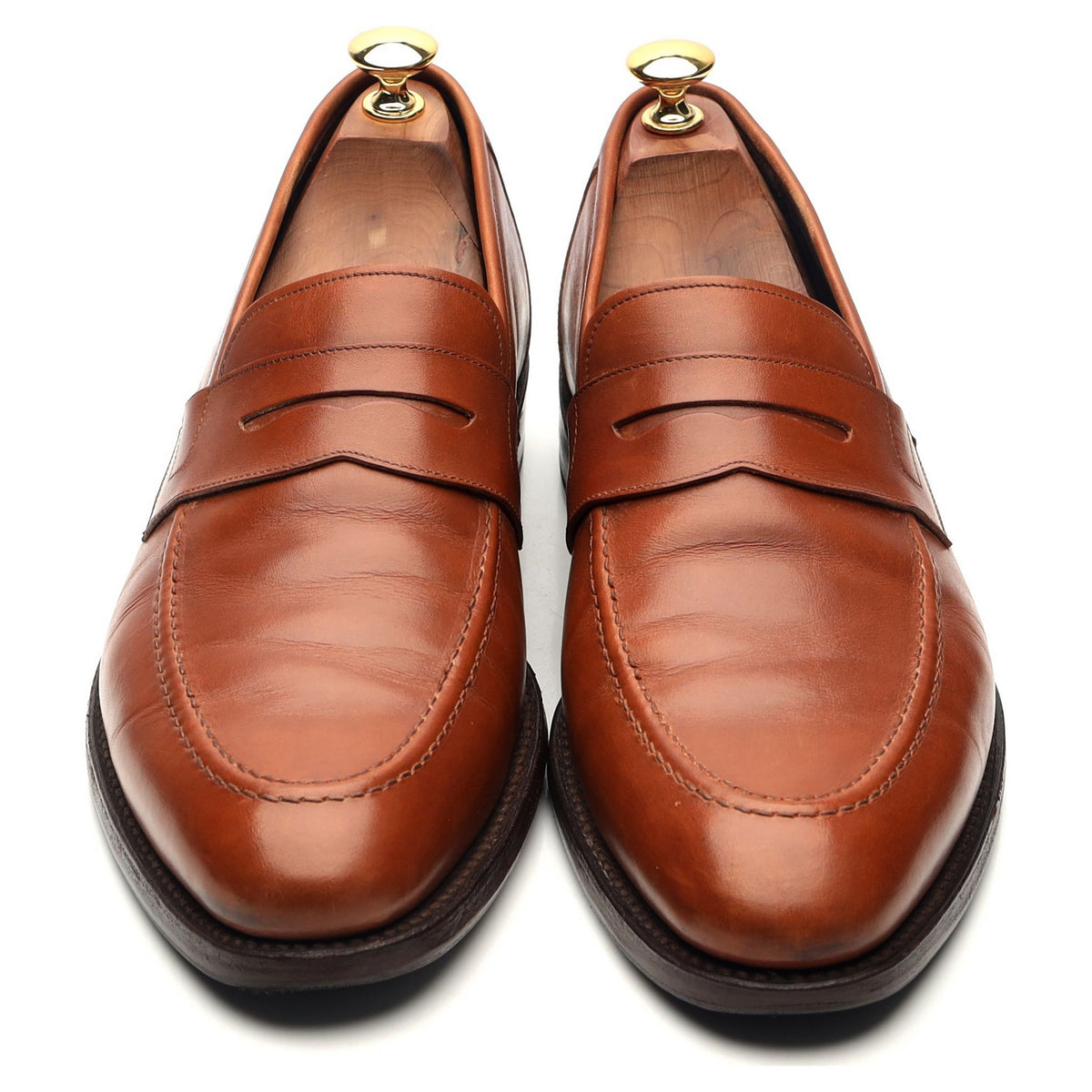 1880 &#39;Anson&#39; Tan Brown Leather Loafers UK 9 F